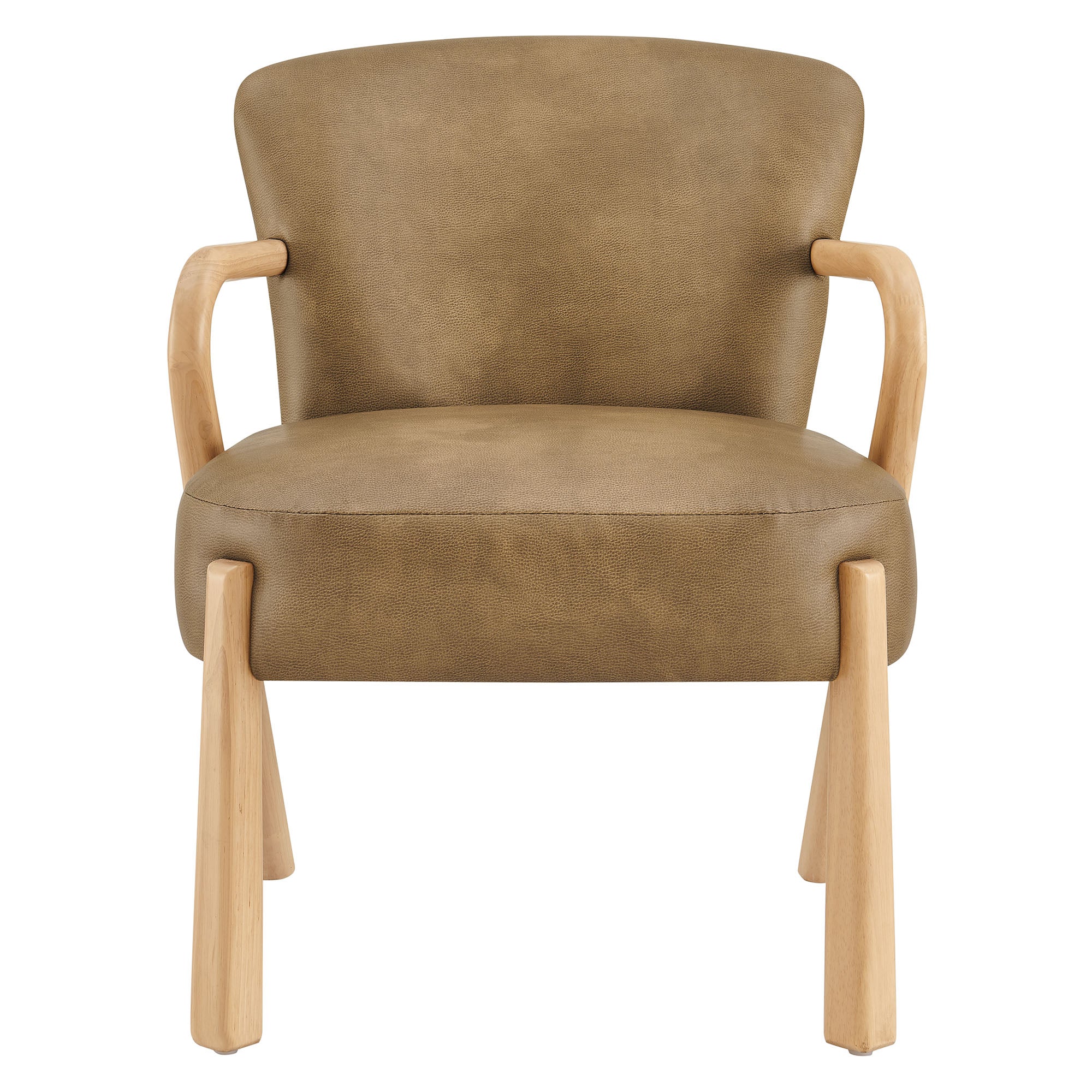 Arden Faux Leather Upholstered Accent Armchair, Toast