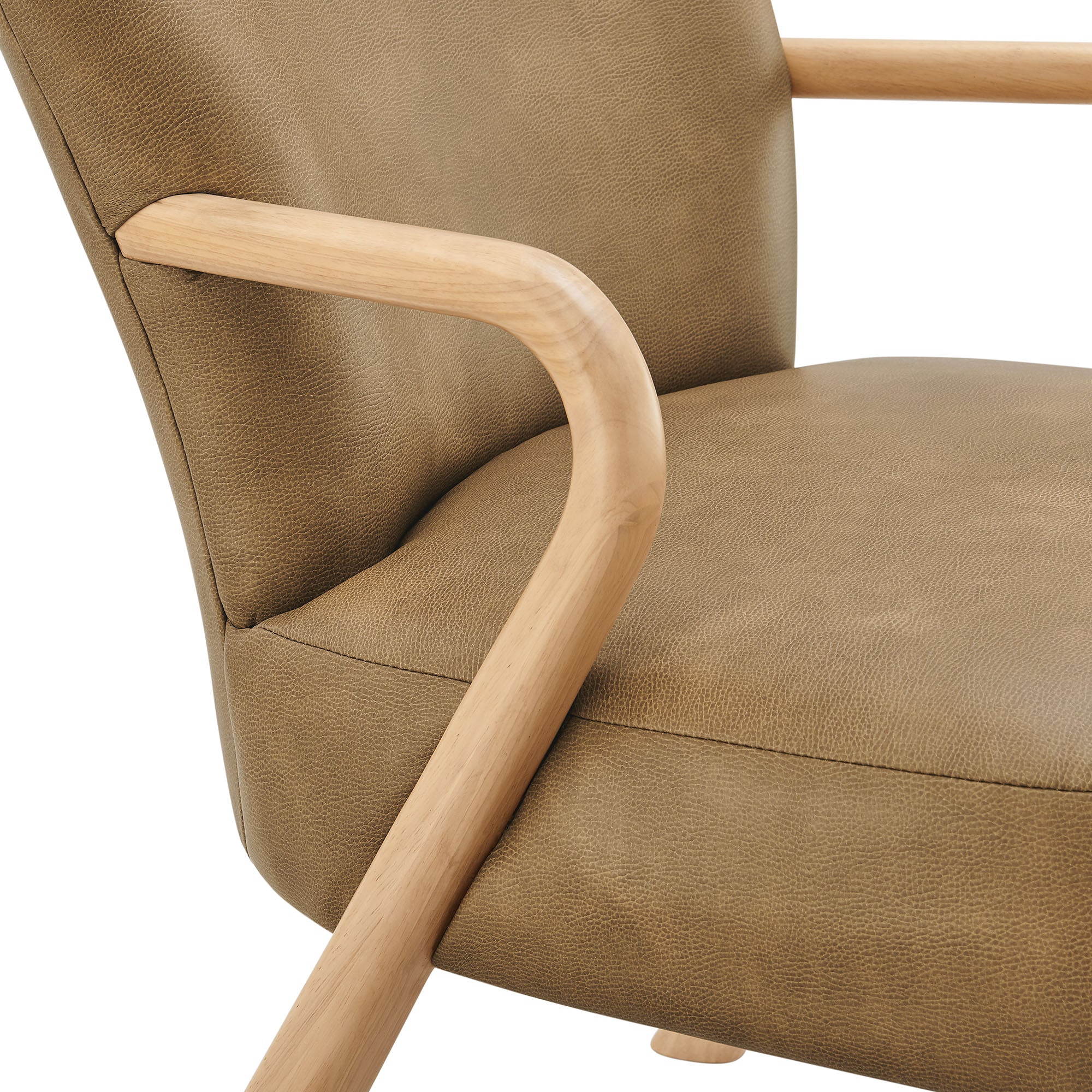 Arden Faux Leather Upholstered Accent Armchair, Toast