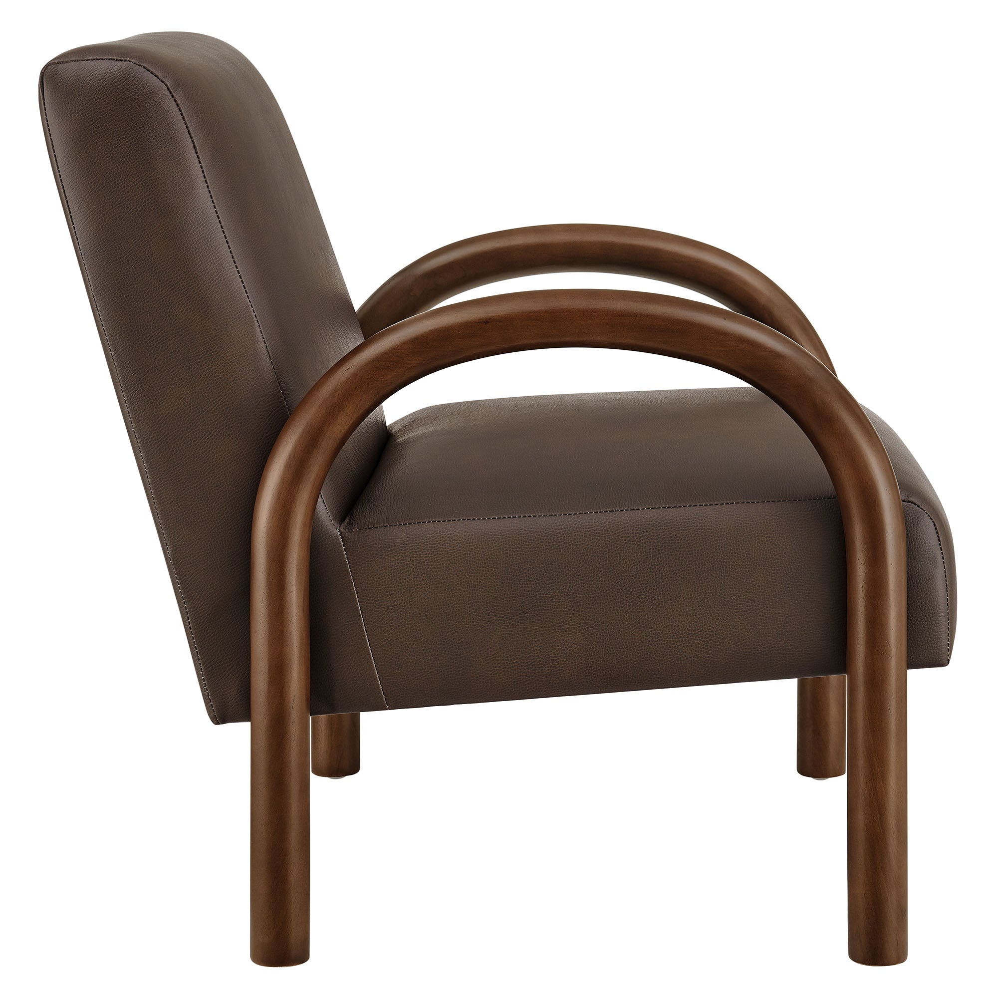 Lunet Faux Leather Upholstered Accent Chair, Espresso