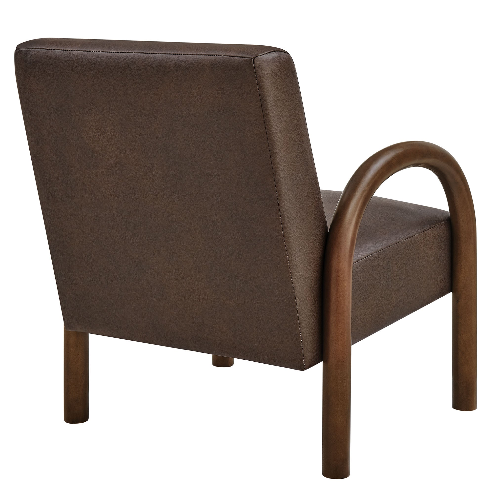 Lunet Faux Leather Upholstered Accent Chair, Espresso