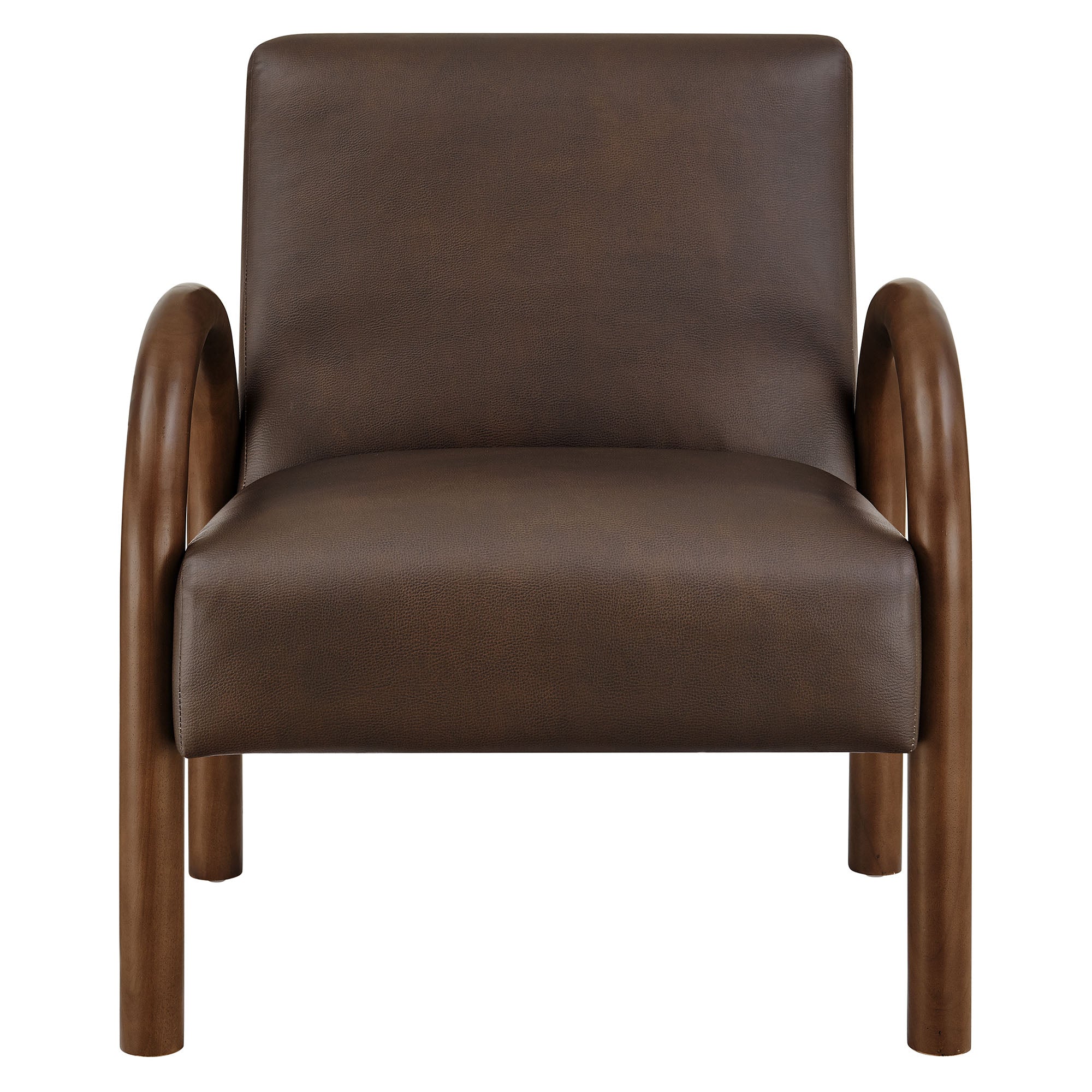 Lunet Faux Leather Upholstered Accent Chair, Espresso