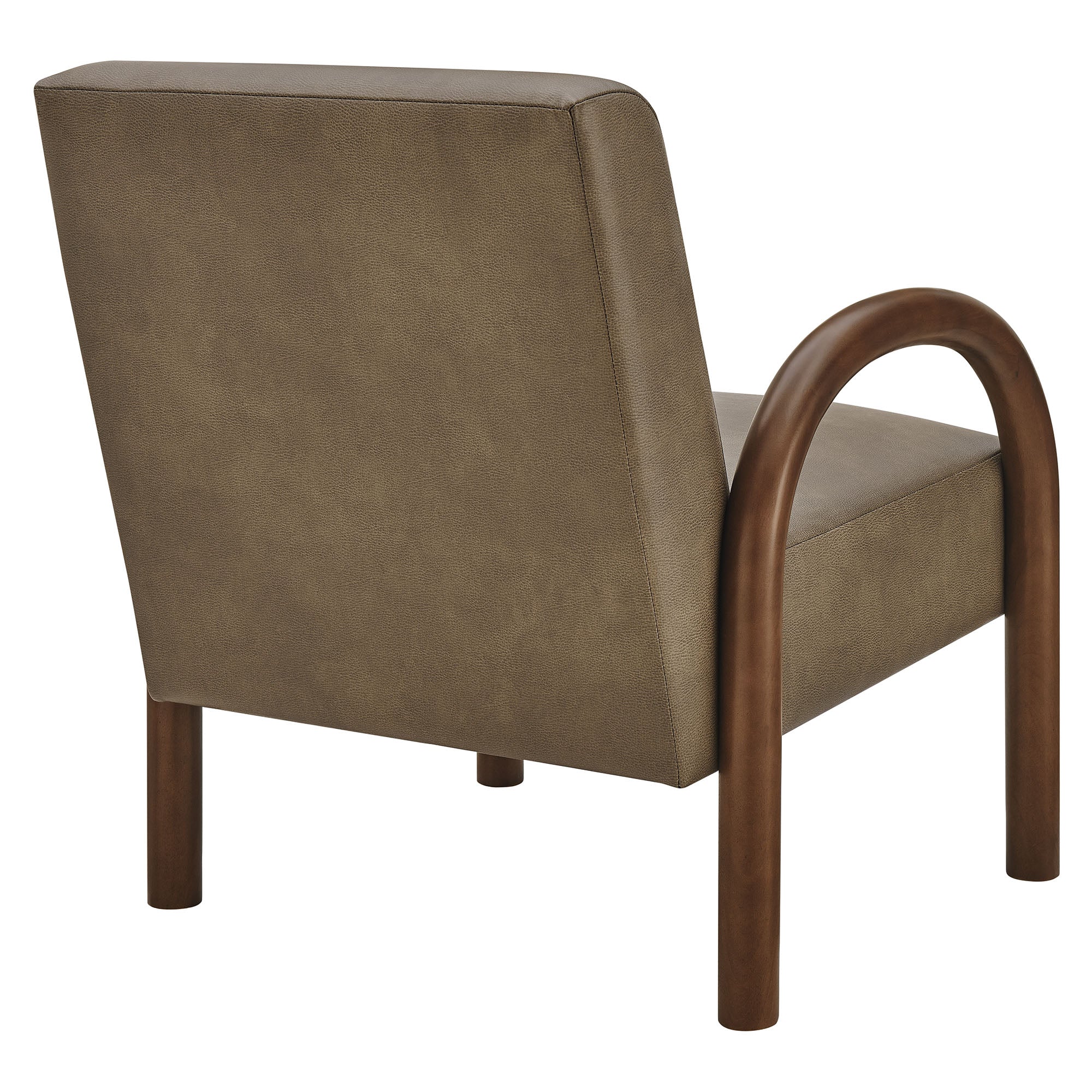 Lunet Faux Leather Upholstered Accent Chair, Mushroom