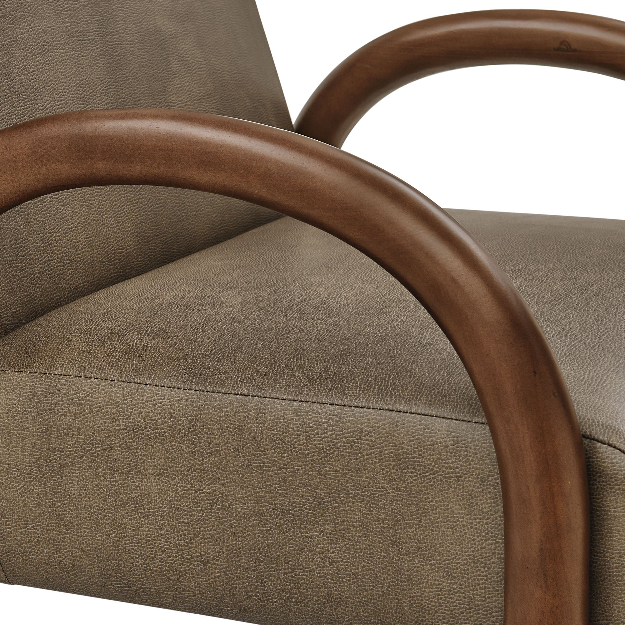 Lunet Faux Leather Upholstered Accent Chair, Mushroom