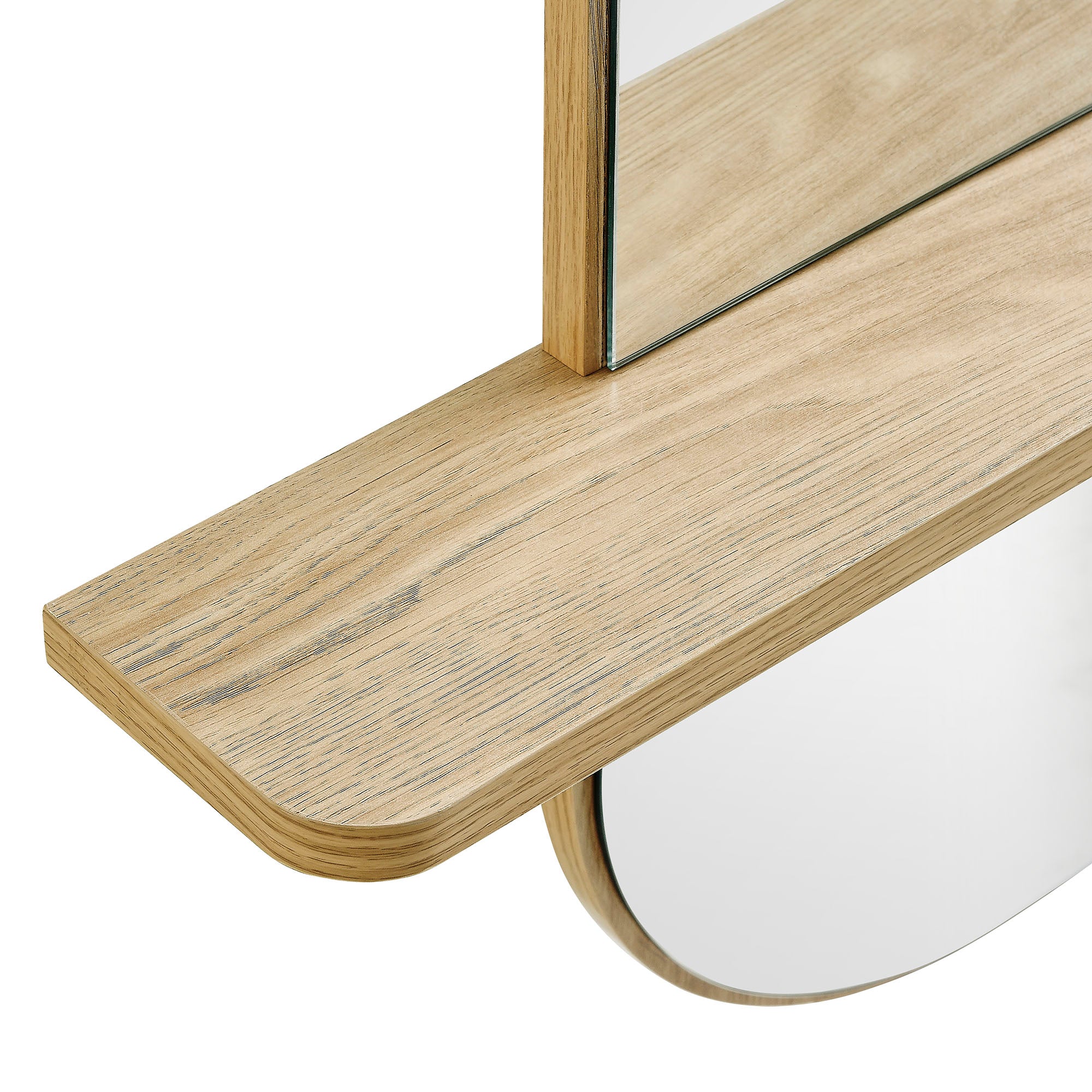 Solstice Large Oval Mirror, Oak