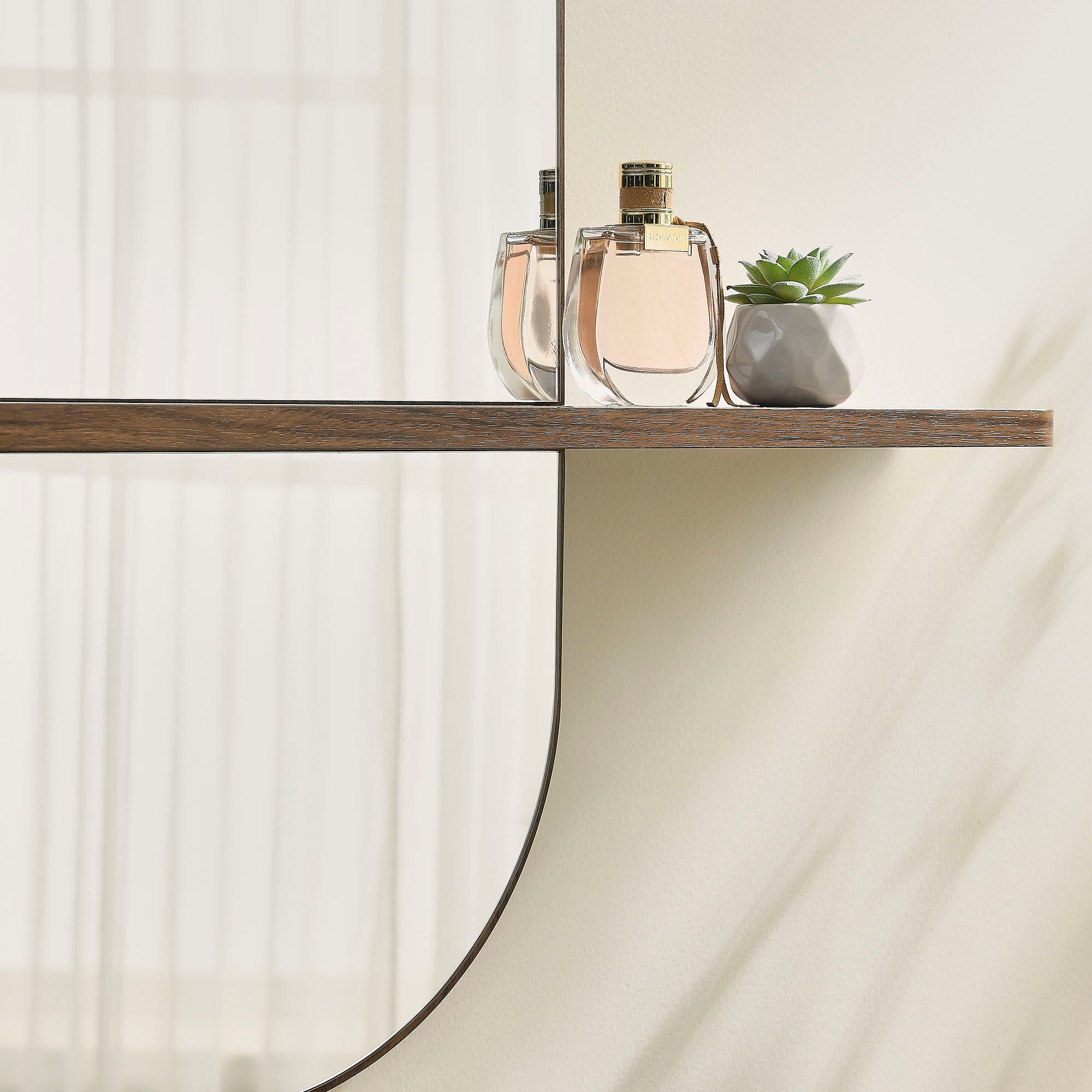 Solstice Large Oval Mirror, Walnut