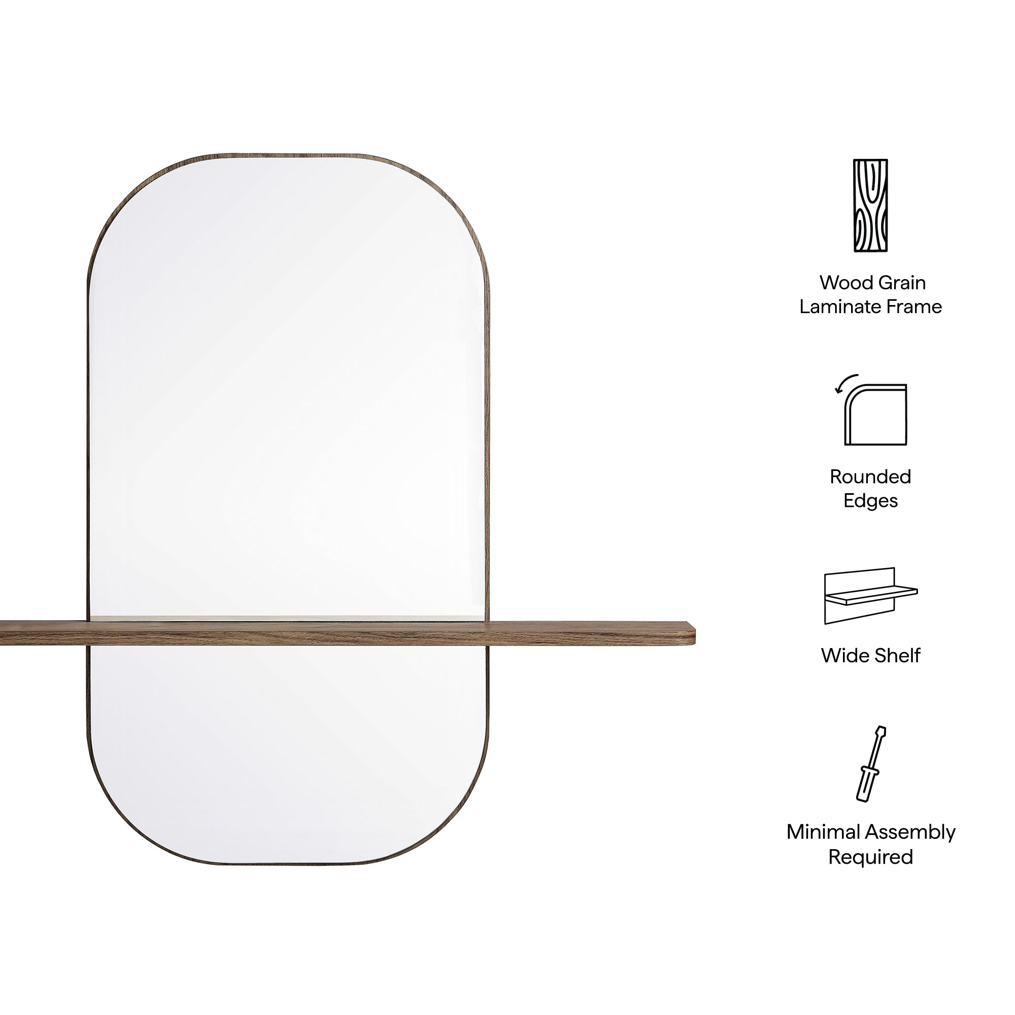 Solstice Large Oval Mirror, Walnut