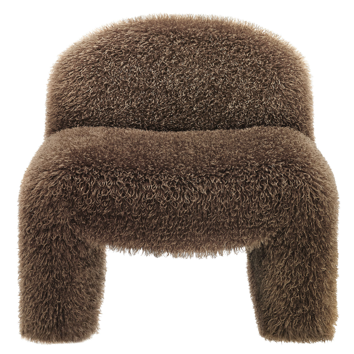 Mina Faux Fur Accent Chair, Brown