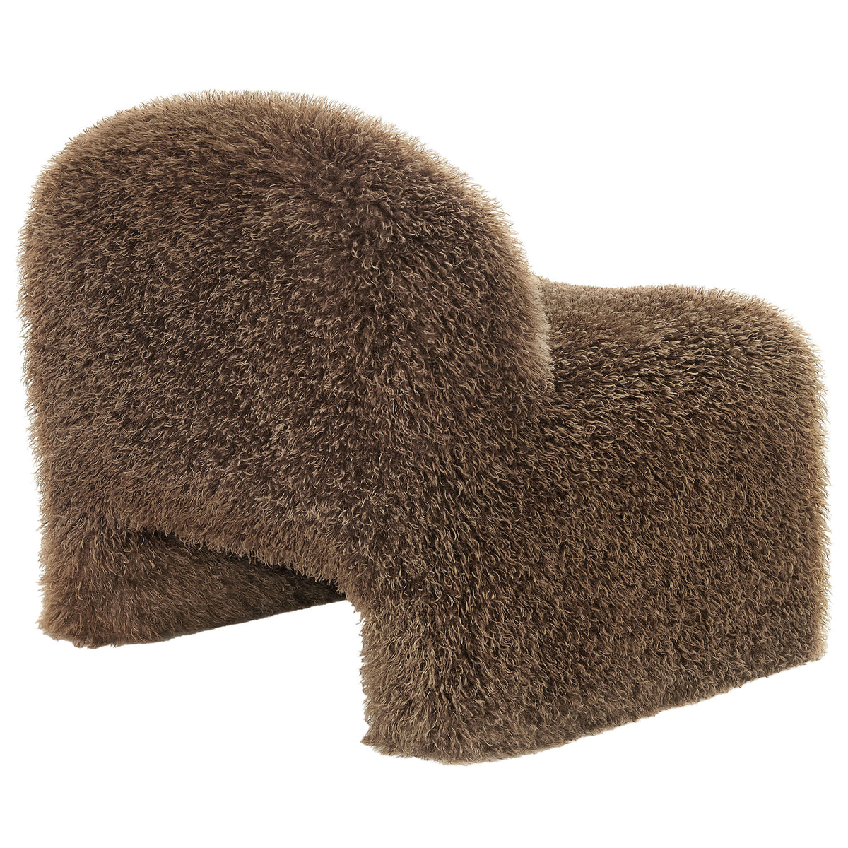 Mina Faux Fur Accent Chair, Brown