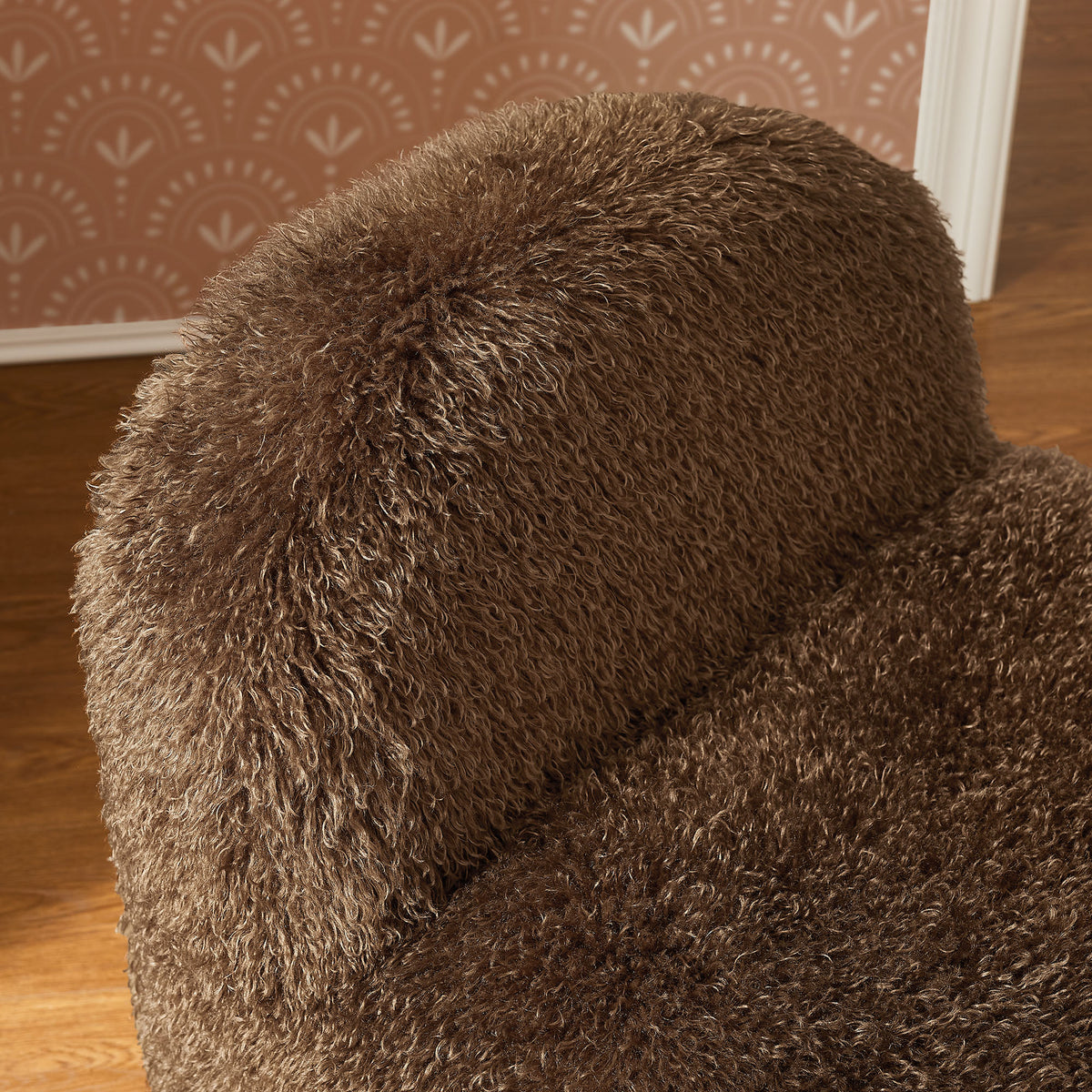 Mina Faux Fur Accent Chair, Brown