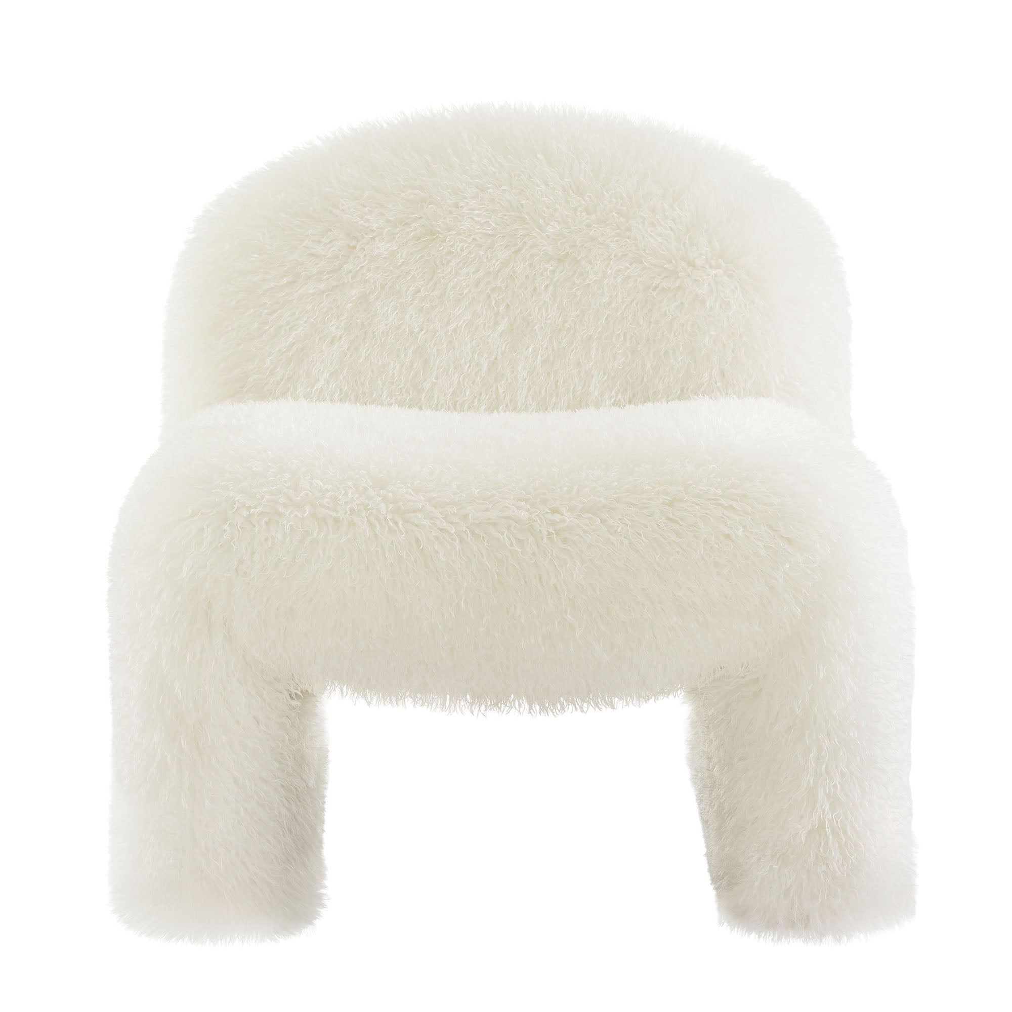 Mina Faux Fur Accent Chair, White