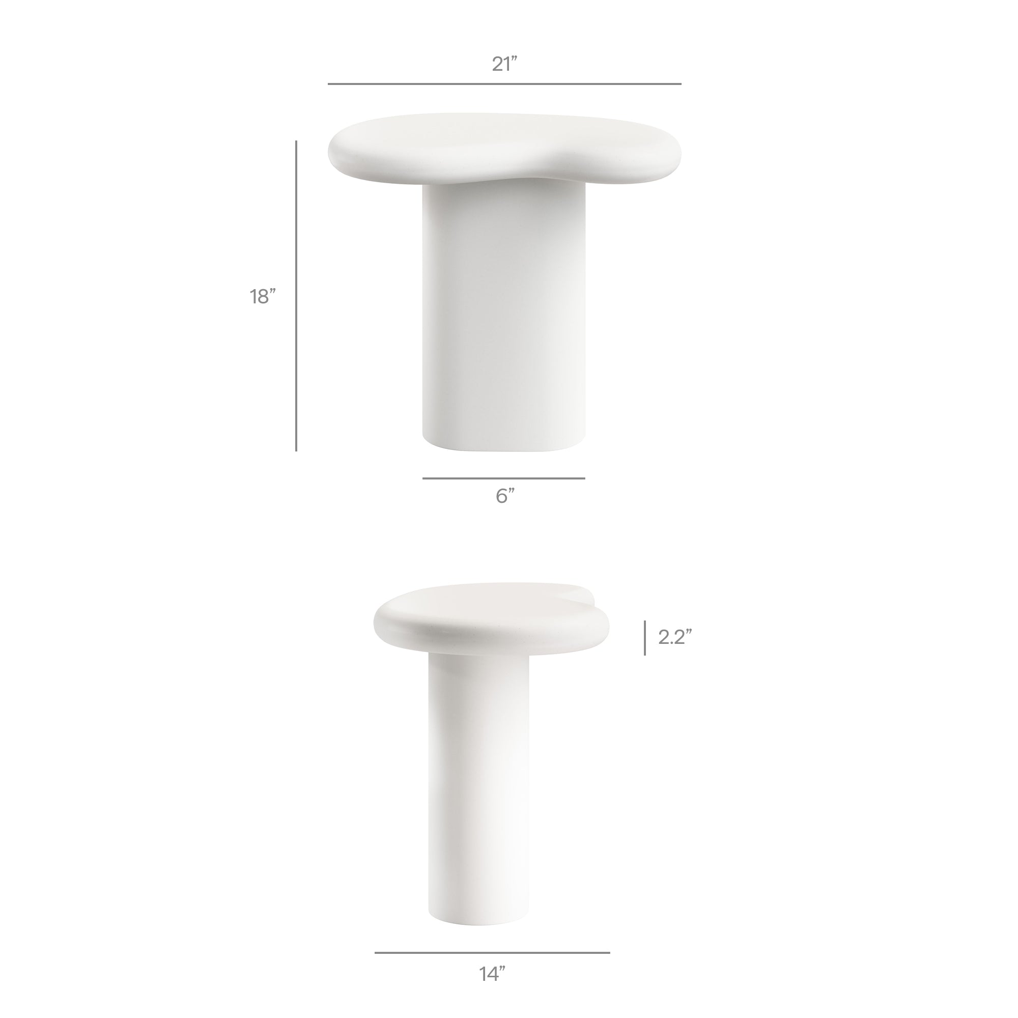 Elowen Outdoor Patio Side Table, White