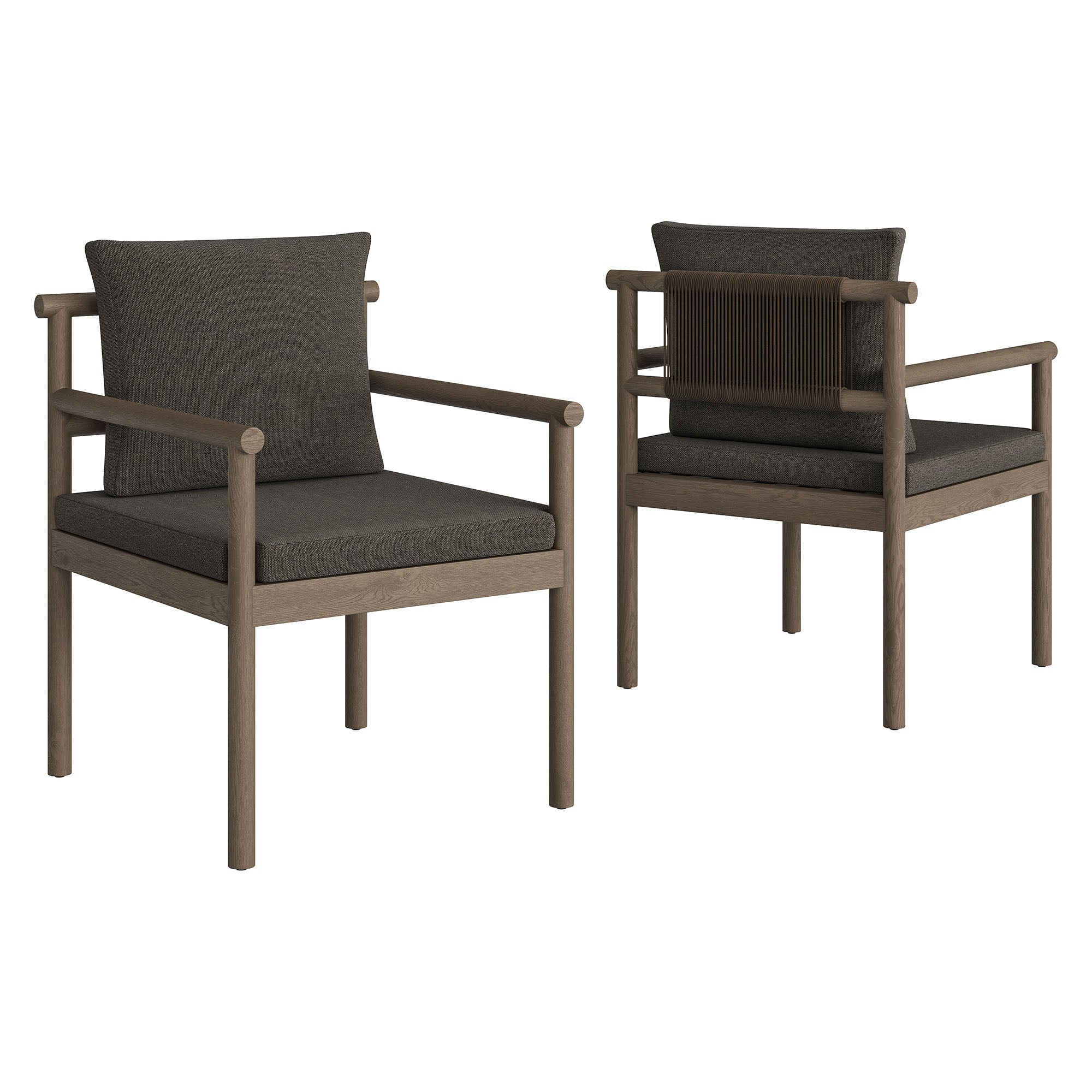 Eleni 7 Piece Outdoor Patio Teak Wood Dining Set, Weathered Gray Flint