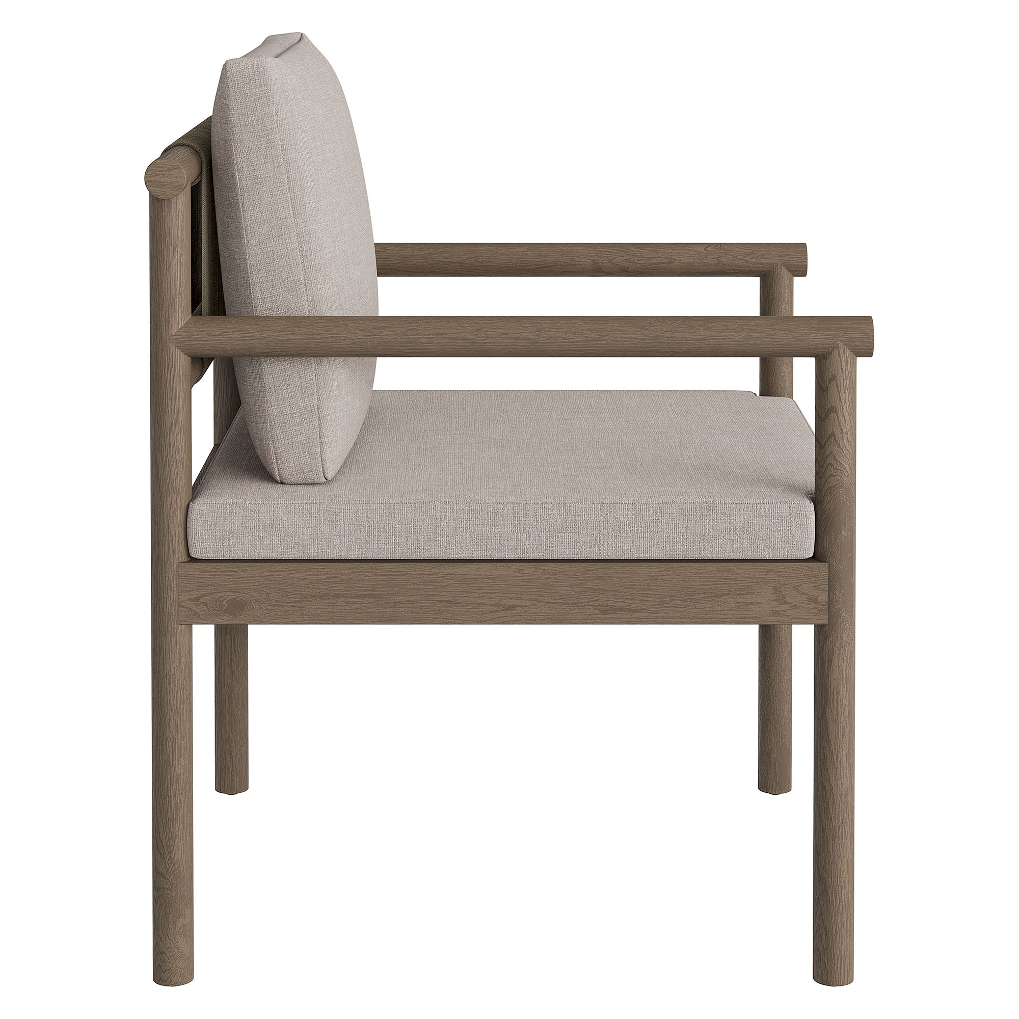 Eleni 7 Piece Outdoor Patio Teak Wood Dining Set, Weathered Gray Pebble