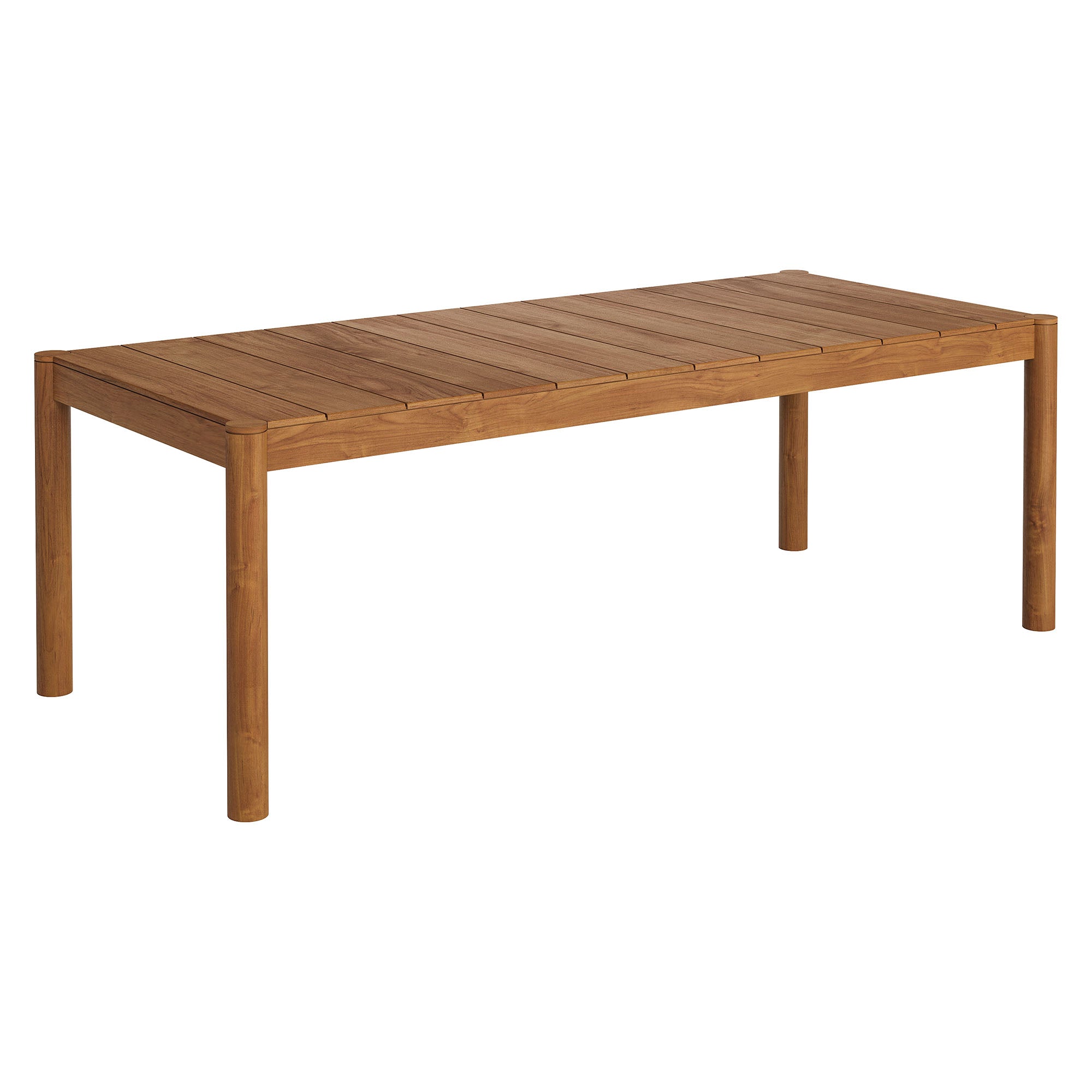 Eleni 89-Inch Outdoor Patio Teak Wood Dining Table, Natural