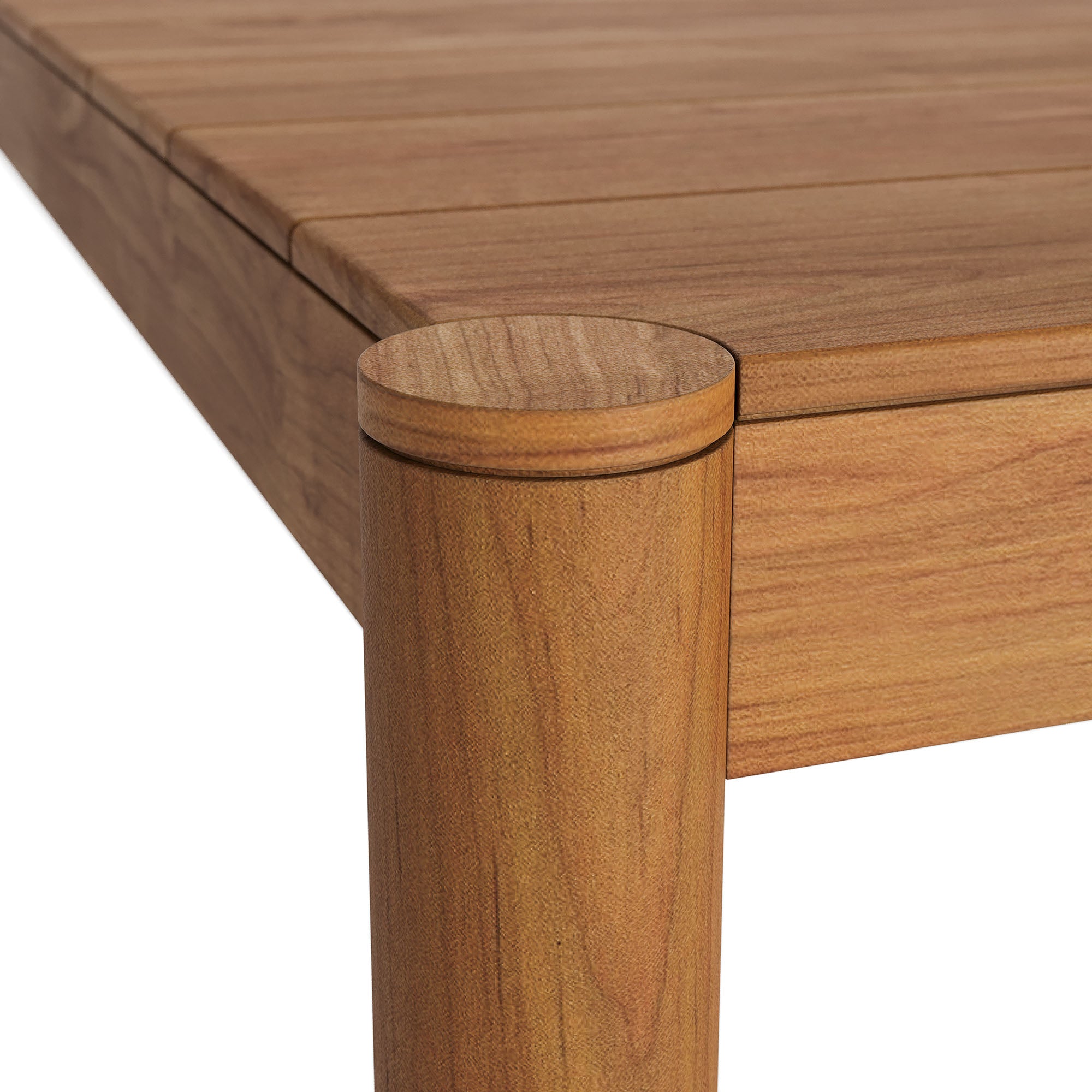Eleni 89-Inch Outdoor Patio Teak Wood Dining Table, Natural