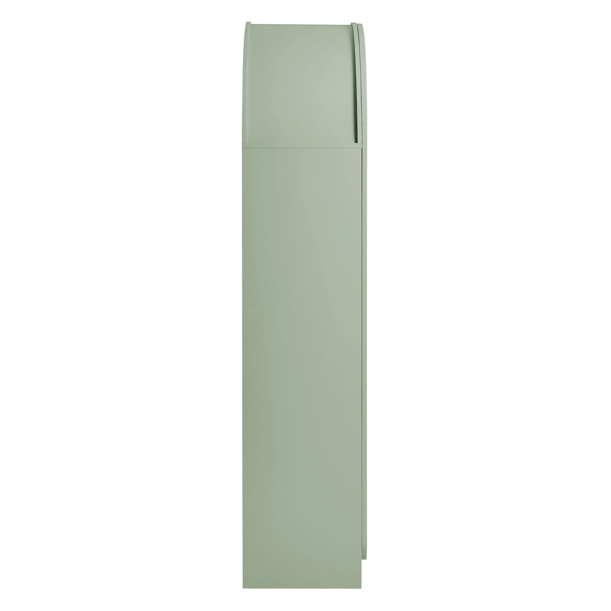 Dahlia 78 Inch Fluted and Scalloped Arched Storage Cabinet, Sage