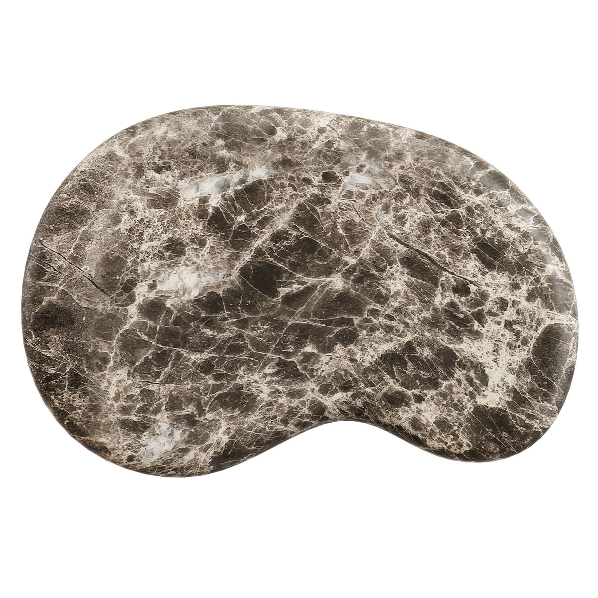 Elowen Outdoor Patio Faux Marble Side Table, Dark Emperador Marble