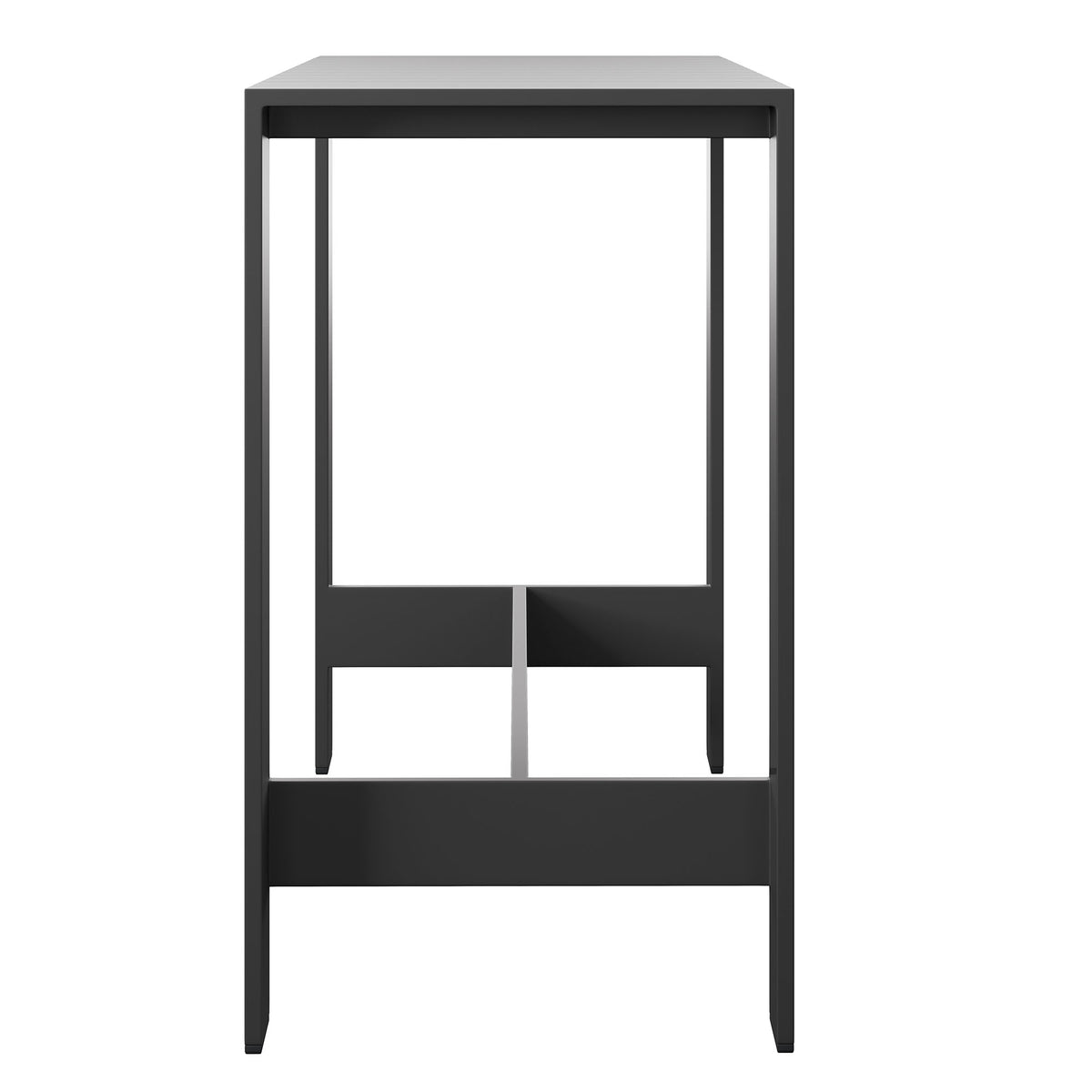 Tahoe 59 Inch Rectangle Outdoor Patio Aluminum Bar Table, Gray
