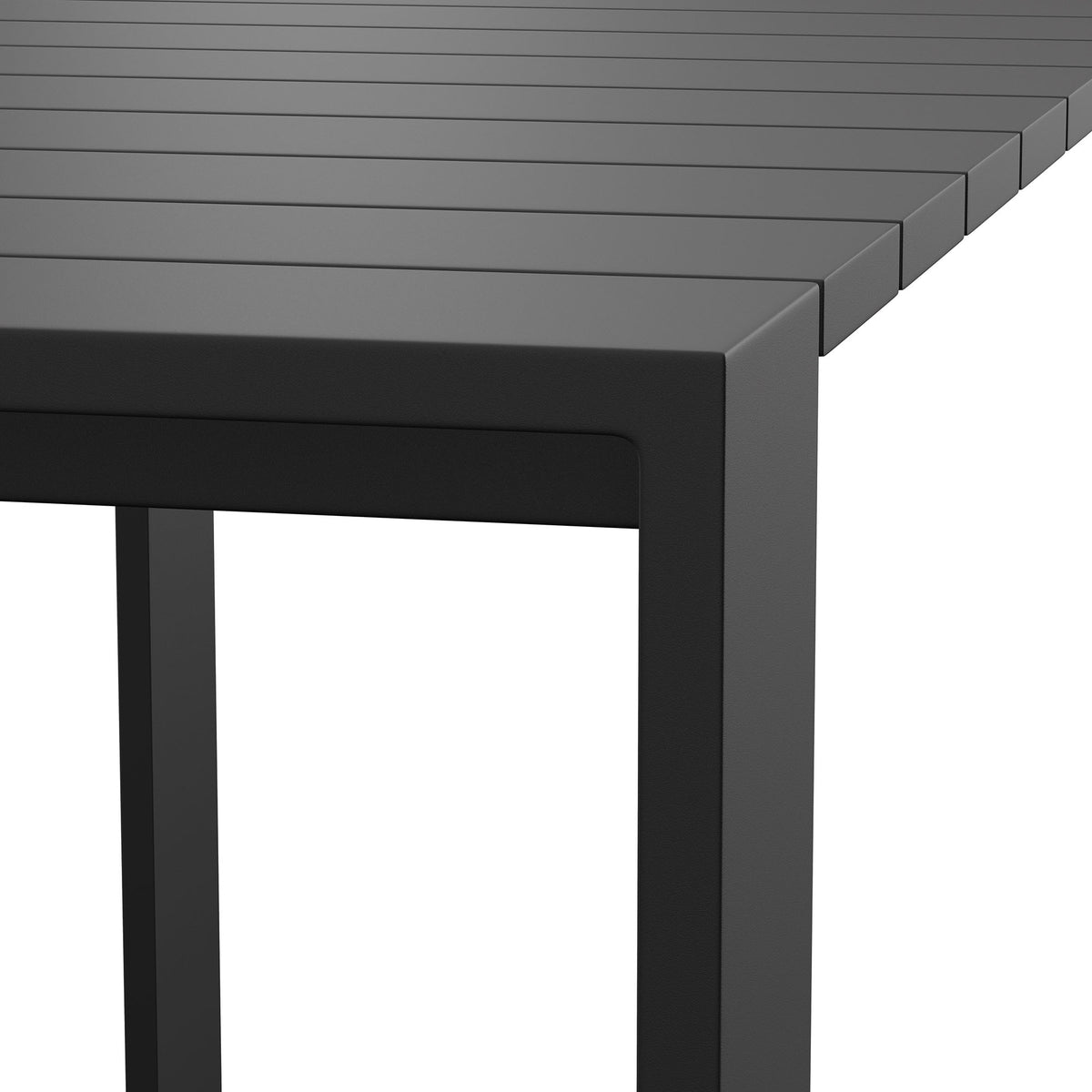 Tahoe 59 Inch Rectangle Outdoor Patio Aluminum Bar Table, Gray