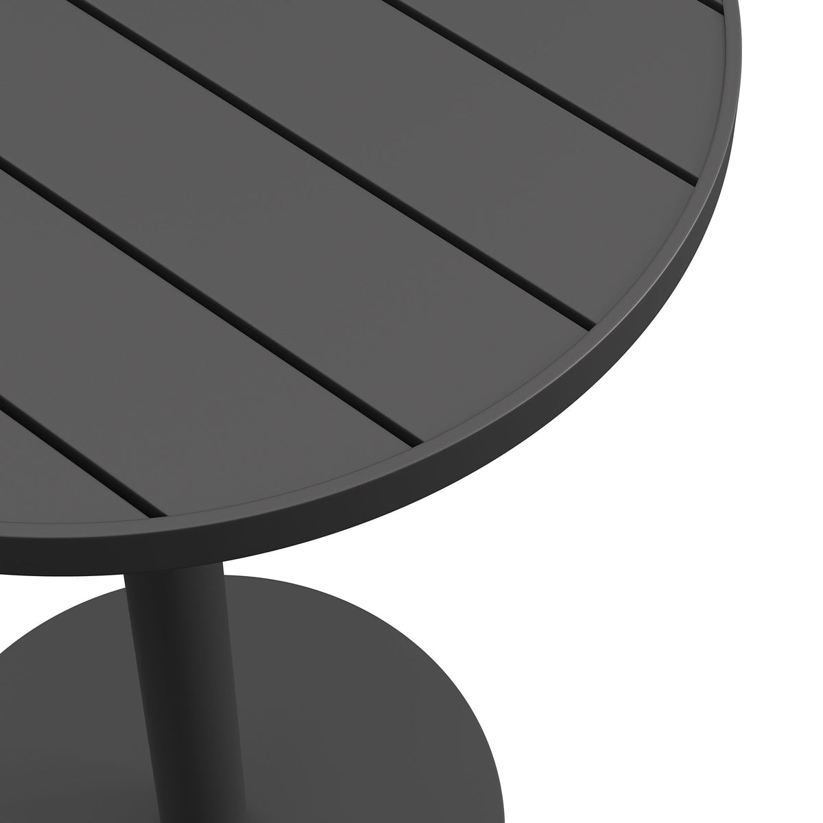 Tahoe 31 Inch Round Outdoor Patio Aluminum Bar Table, Gray