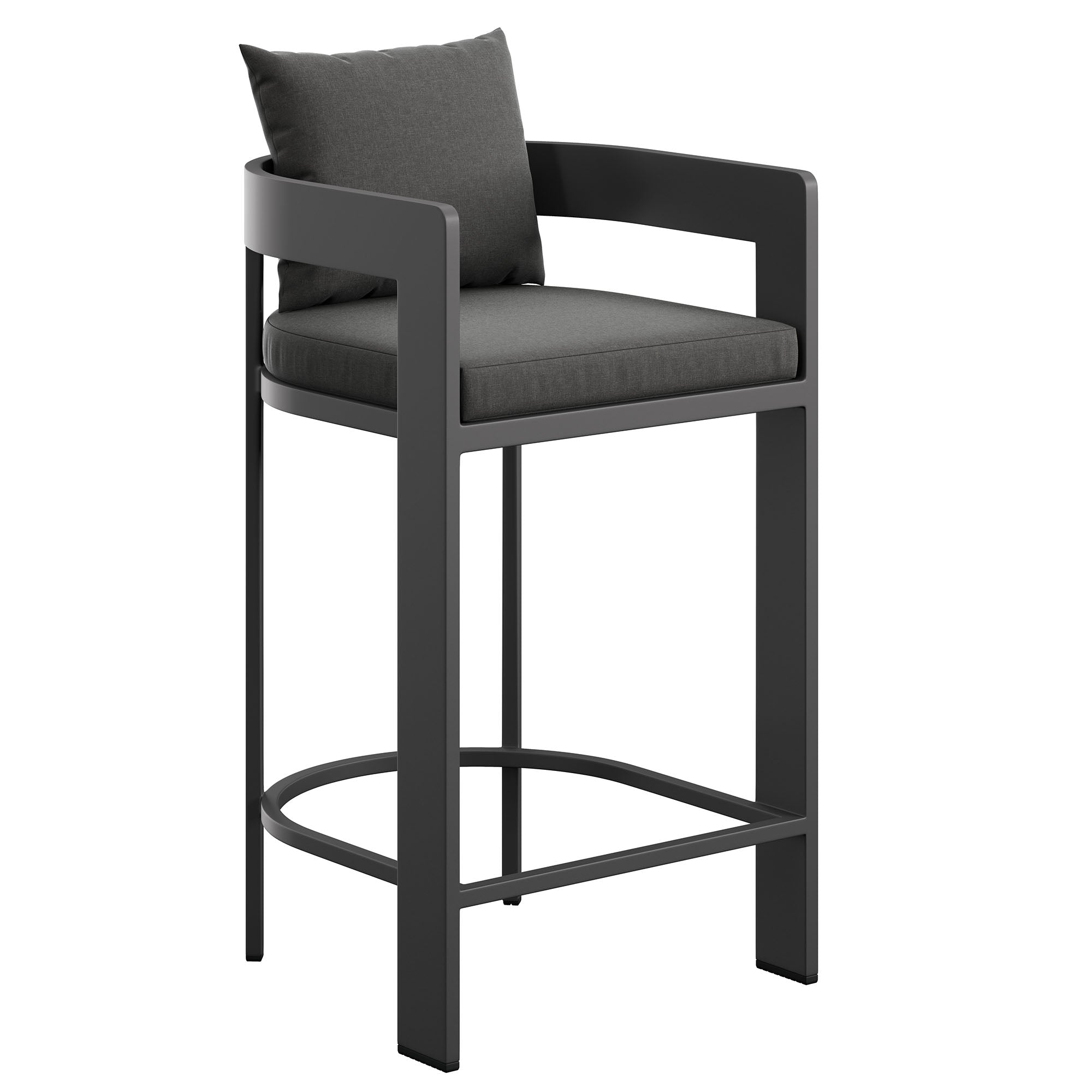 Tahoe Outdoor Patio Patio Aluminum Bar Chair, Charcoal