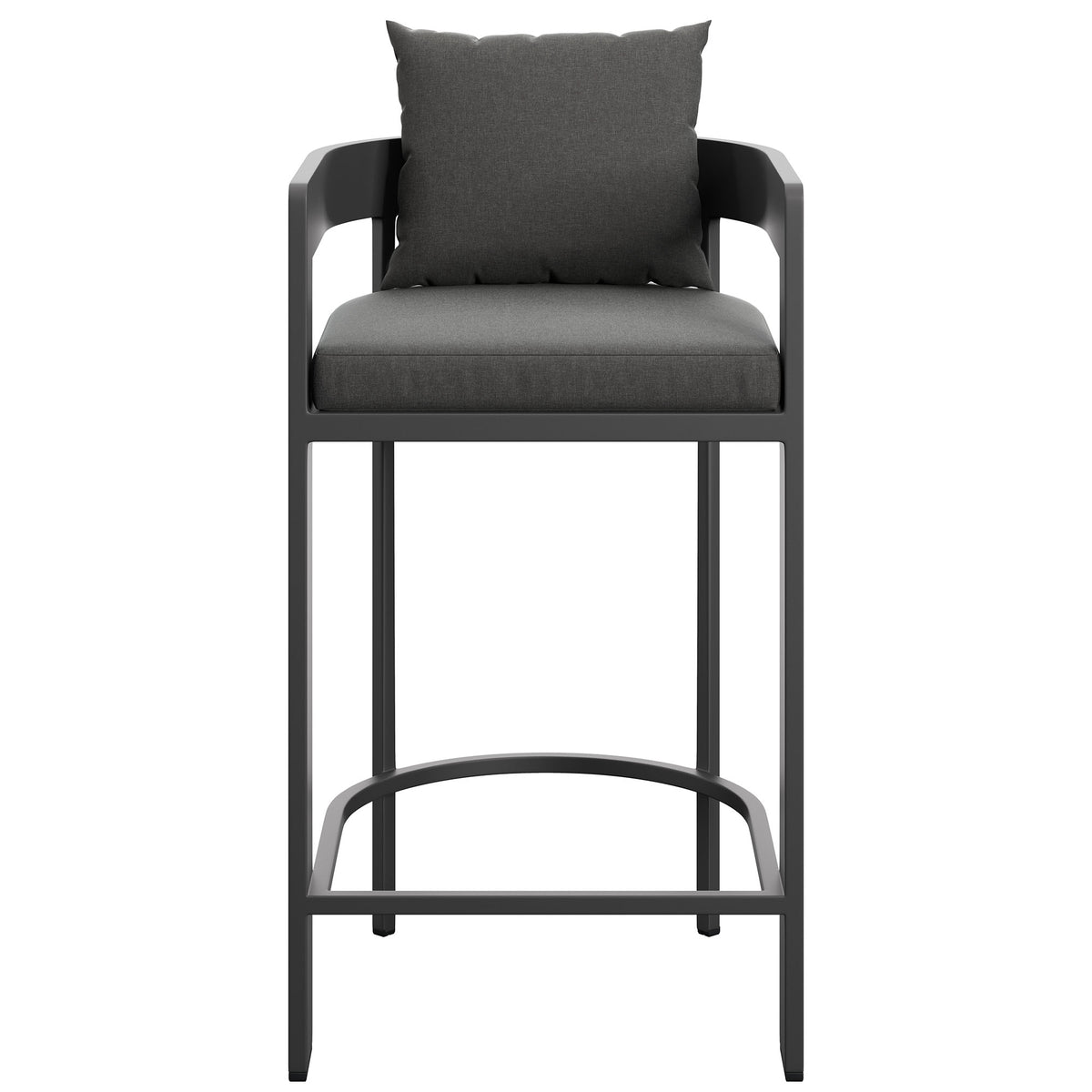 Tahoe Outdoor Patio Patio Aluminum Bar Chair, Charcoal
