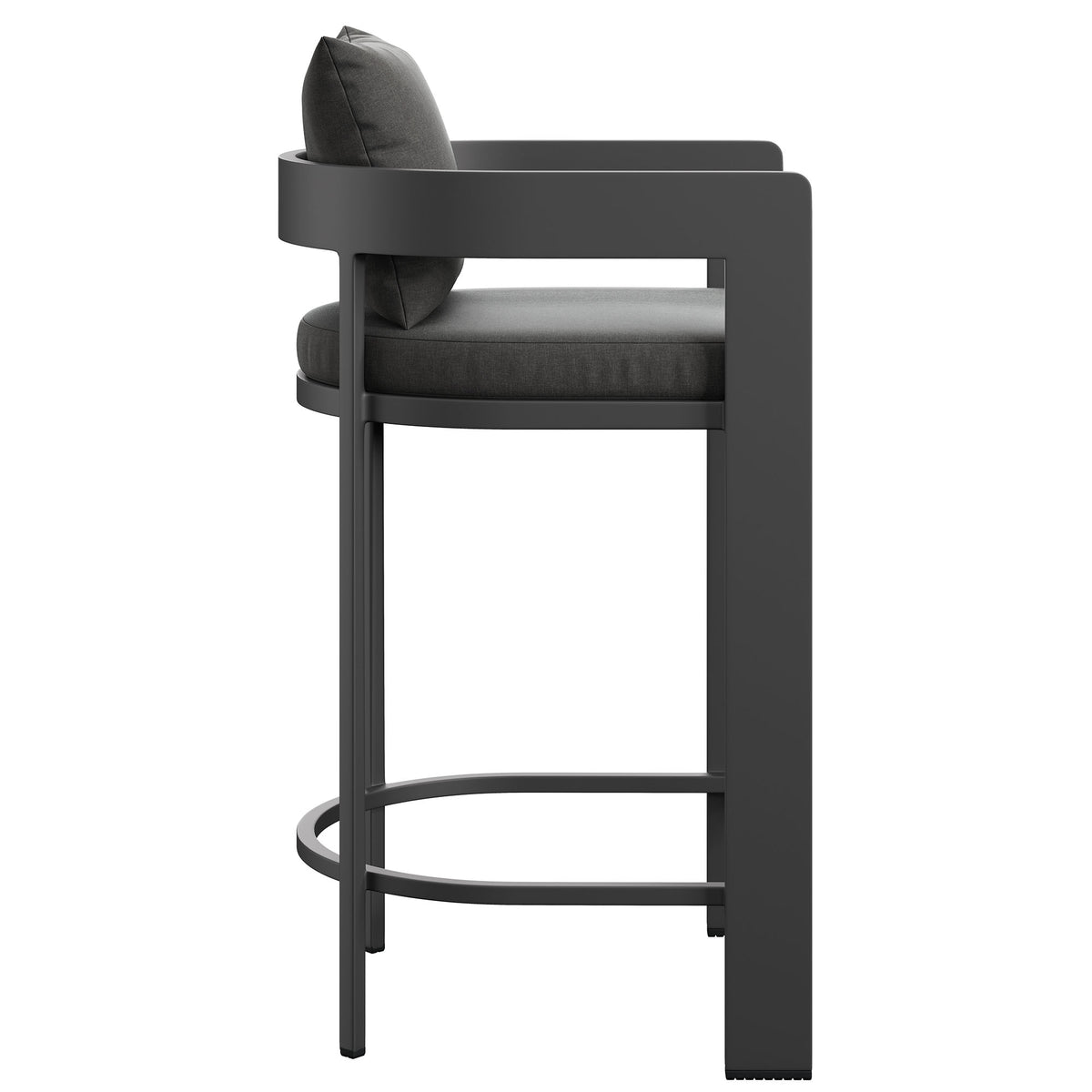 Tahoe Outdoor Patio Patio Aluminum Bar Chair, Charcoal