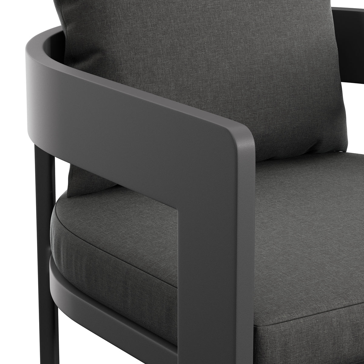 Tahoe Outdoor Patio Patio Aluminum Bar Chair, Charcoal