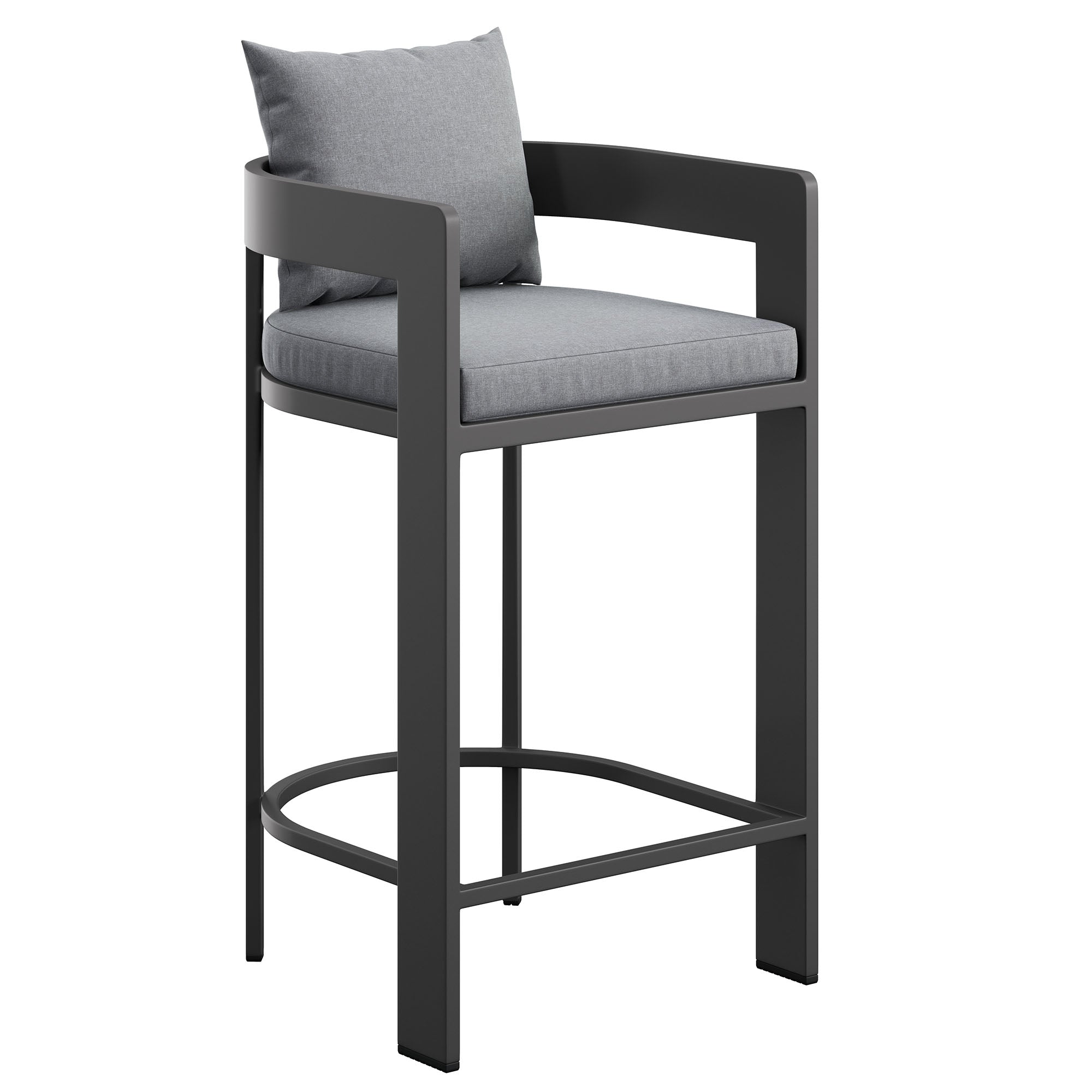 Tahoe Outdoor Patio Patio Aluminum Bar Chair, Gray