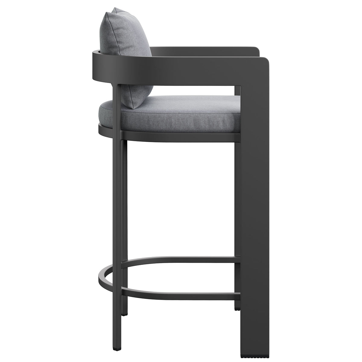 Tahoe Outdoor Patio Patio Aluminum Bar Chair, Gray