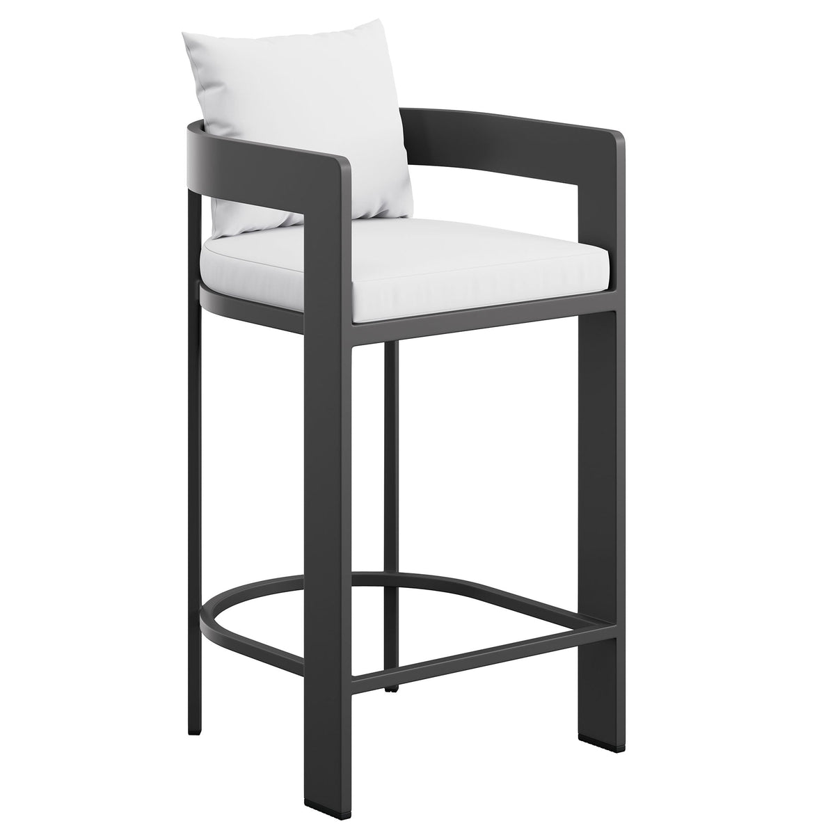 Tahoe Outdoor Patio Patio Aluminum Bar Chair, White