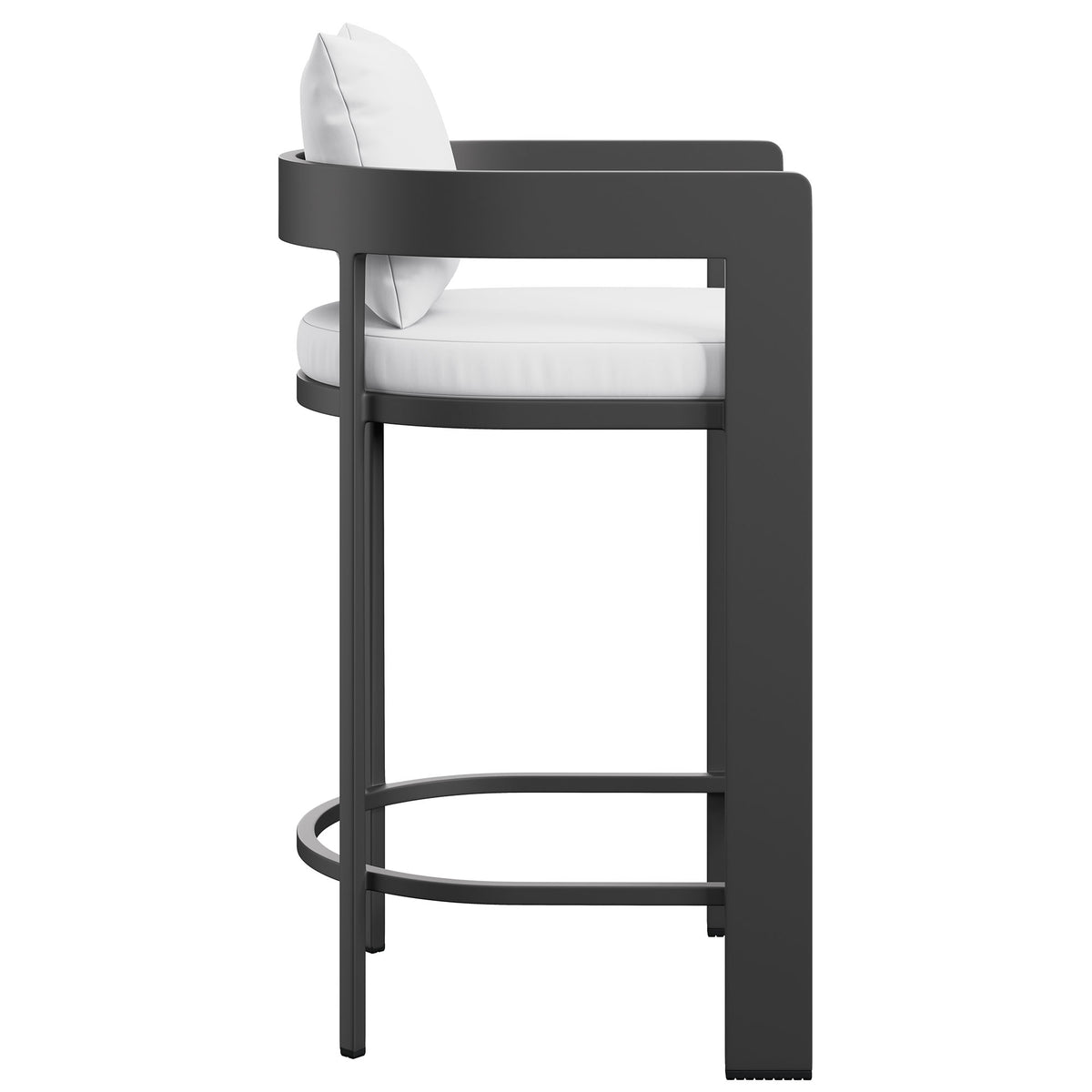 Tahoe Outdoor Patio Patio Aluminum Bar Chair, White