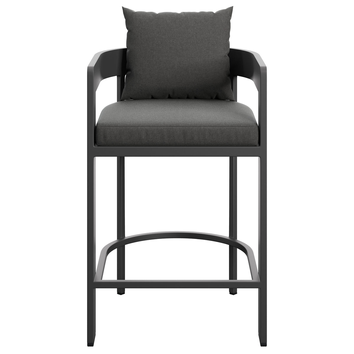 Tahoe Outdoor Patio Patio Aluminum Counter Stool, Charcoal