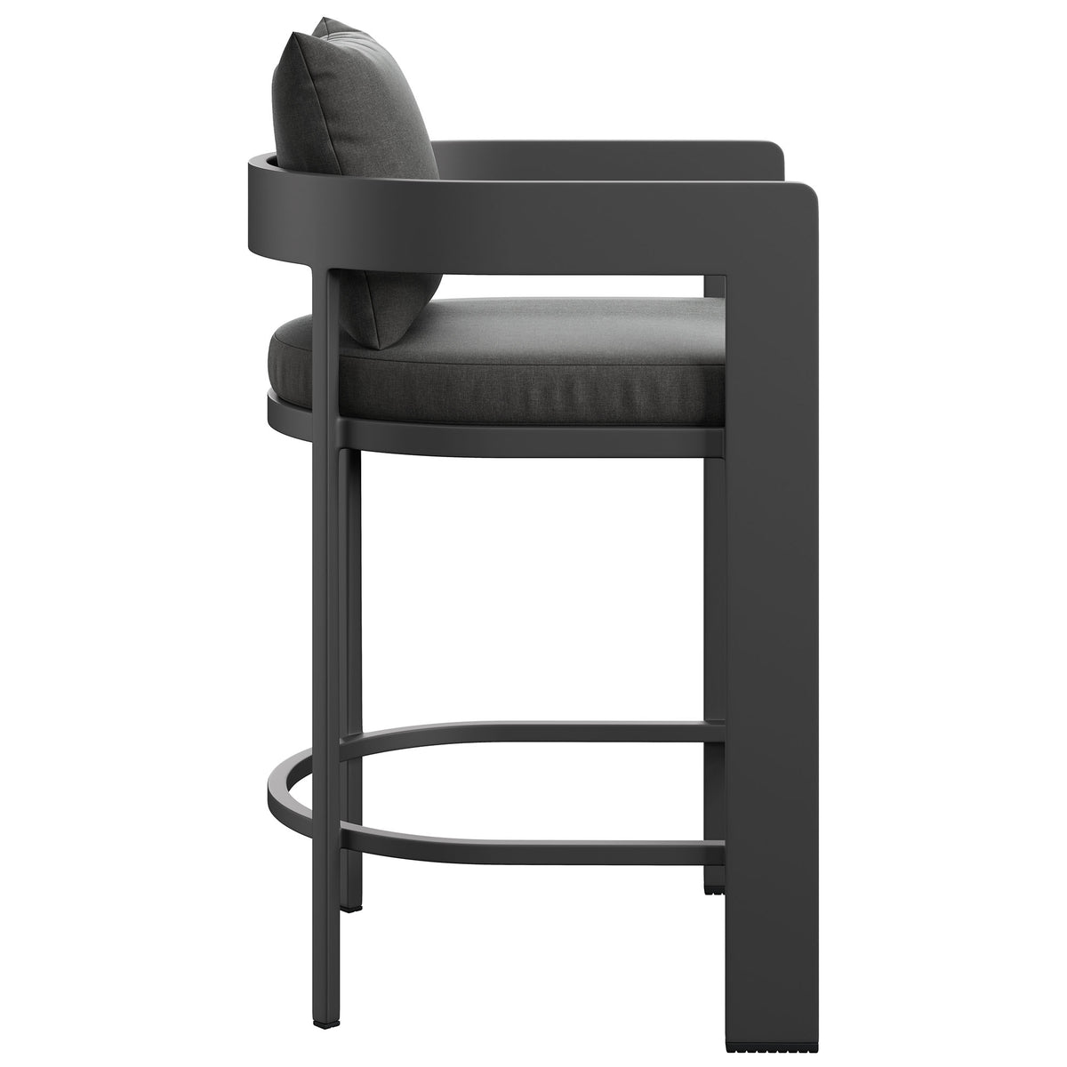 Tahoe Outdoor Patio Patio Aluminum Counter Stool, Charcoal
