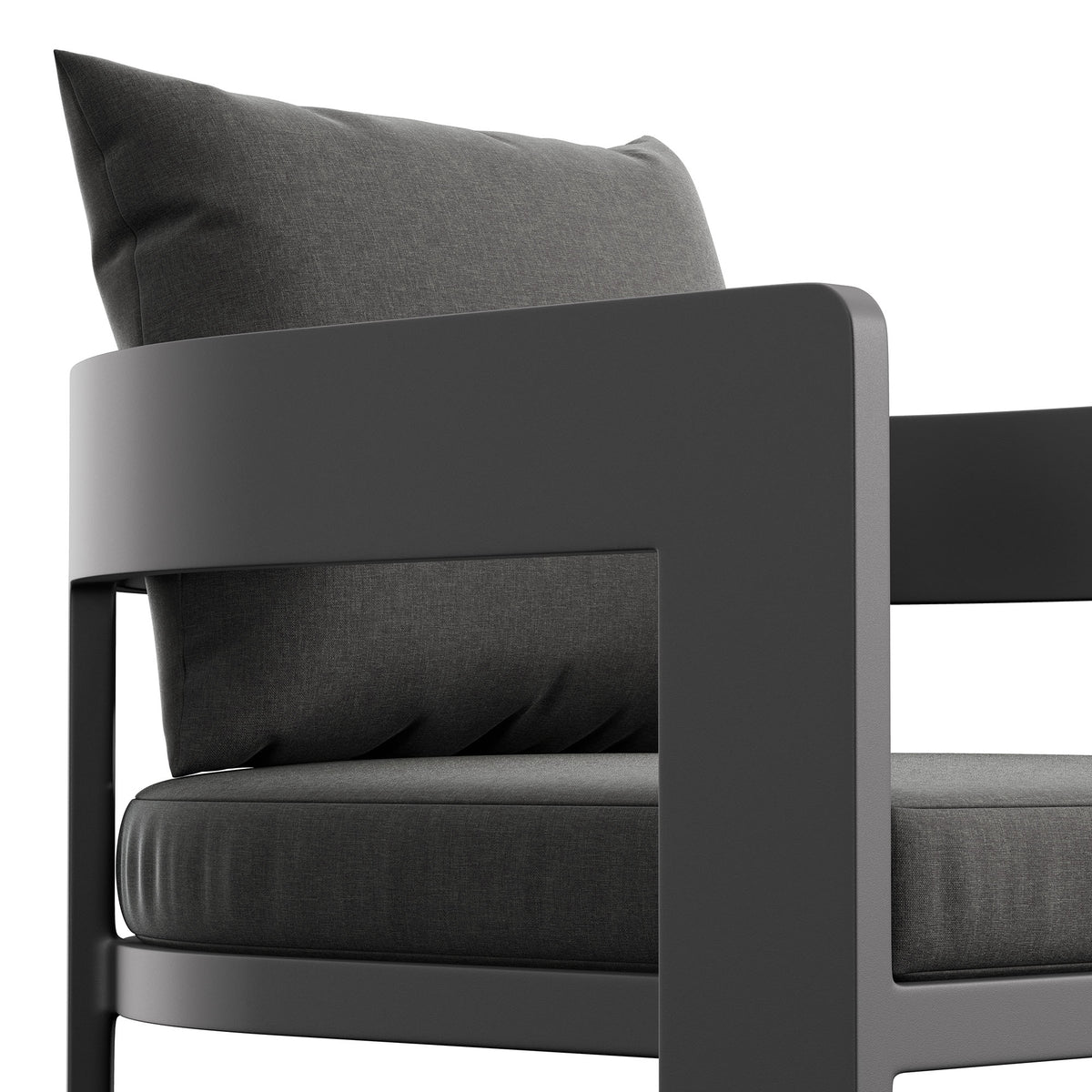 Tahoe Outdoor Patio Patio Aluminum Counter Stool, Charcoal