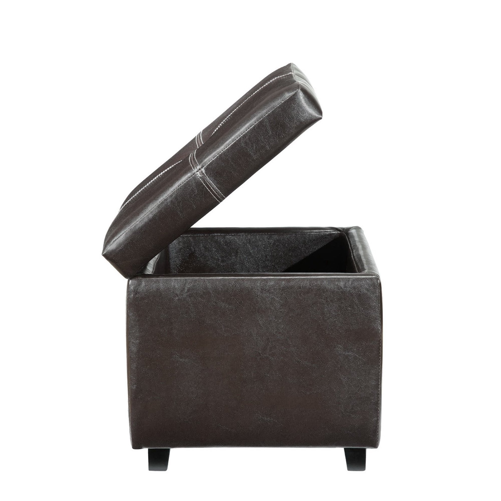 Treasure Upholstered Vinyl Ottoman, Espresso