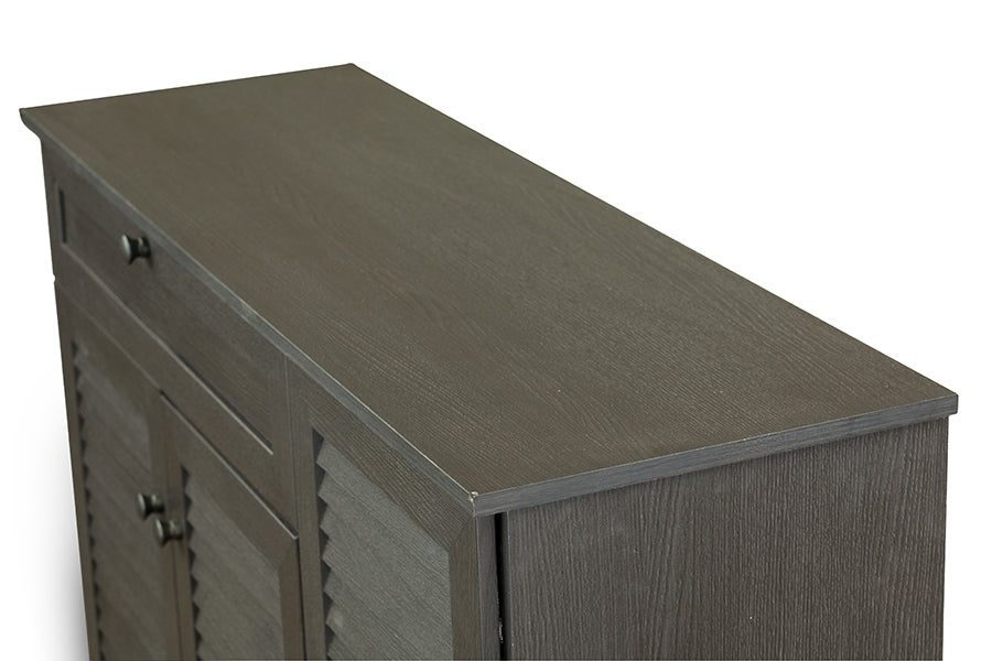 Pocillo Wood Shoe Storage Cabinet in Espresso