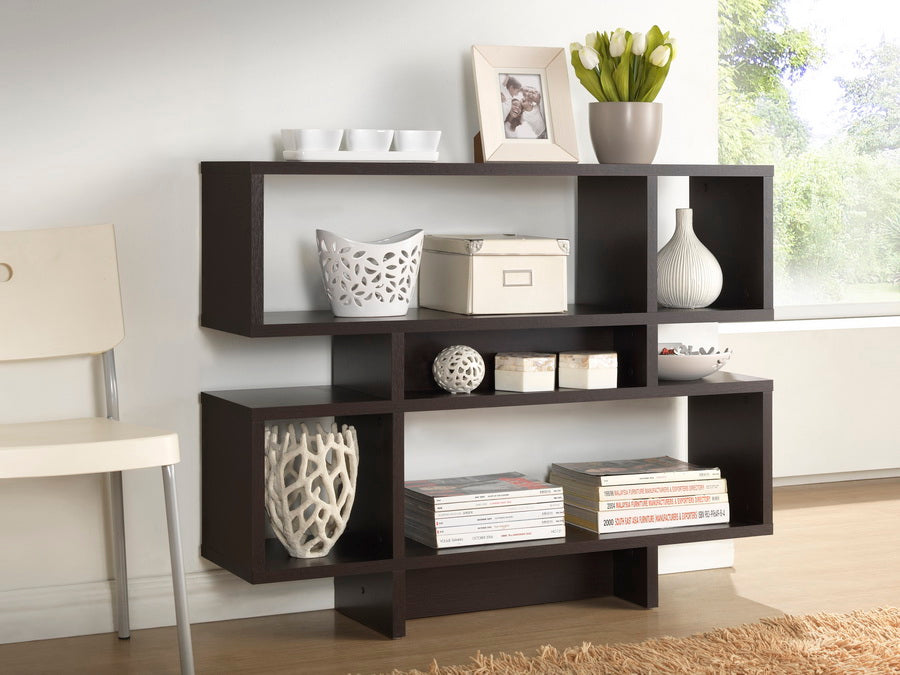 Cassidy 4-Level Dark Brown Modern Bookshelf