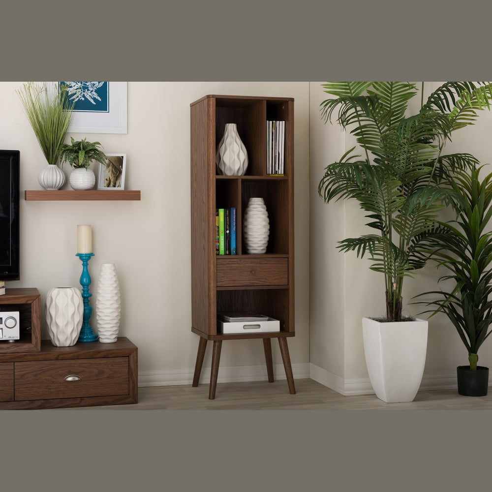 Ellingham Mid-century Retro Modern 1-drawer Sideboard Storage Cabinet Bookcase Organizer