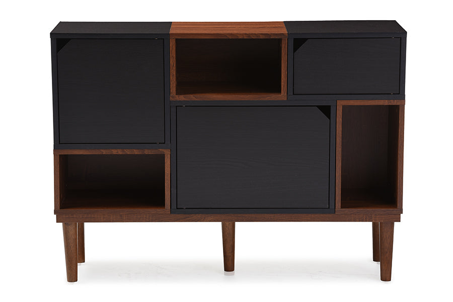 Anderson Mid-century Retro Modern Oak and Espresso Wood Sideboard Storage Cabinet