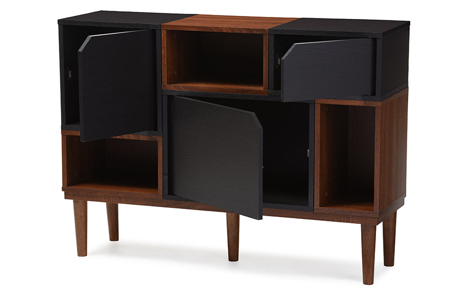 Anderson Mid-century Retro Modern Oak and Espresso Wood Sideboard Storage Cabinet