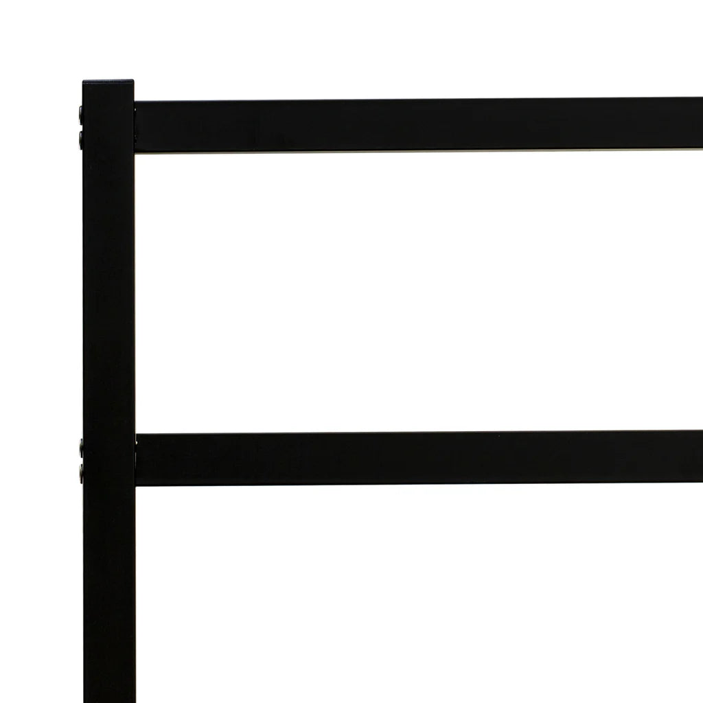 Glover Fulton Queen Black Metal Platform Bed – Minimalist Design with 5 Sturdy Legs