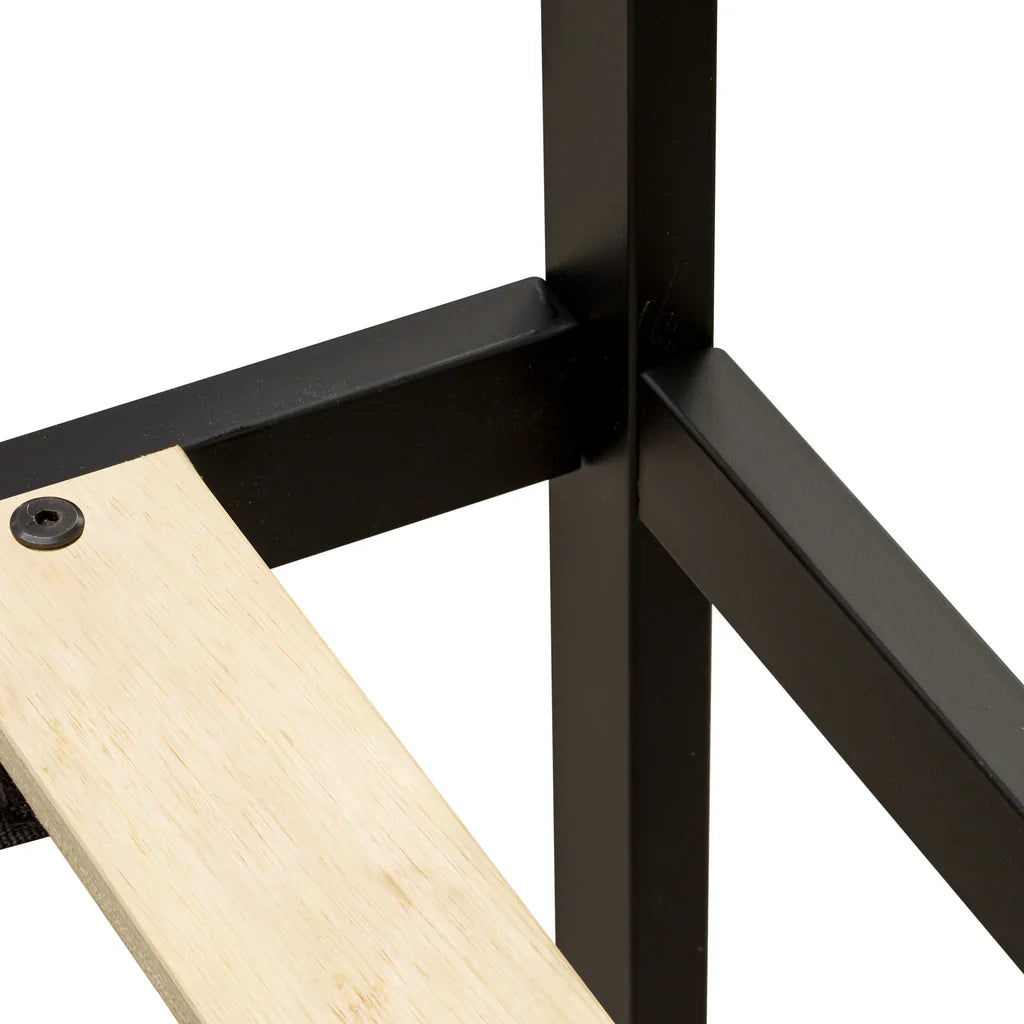 Glover Fulton Queen Black Metal Platform Bed Minimalist Design with 5 Sturdy Legs