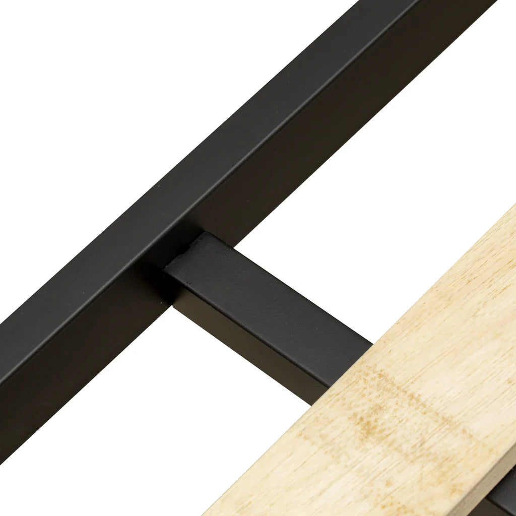 Glover Fulton Queen Black Metal Platform Bed – Minimalist Design with 5 Sturdy Legs