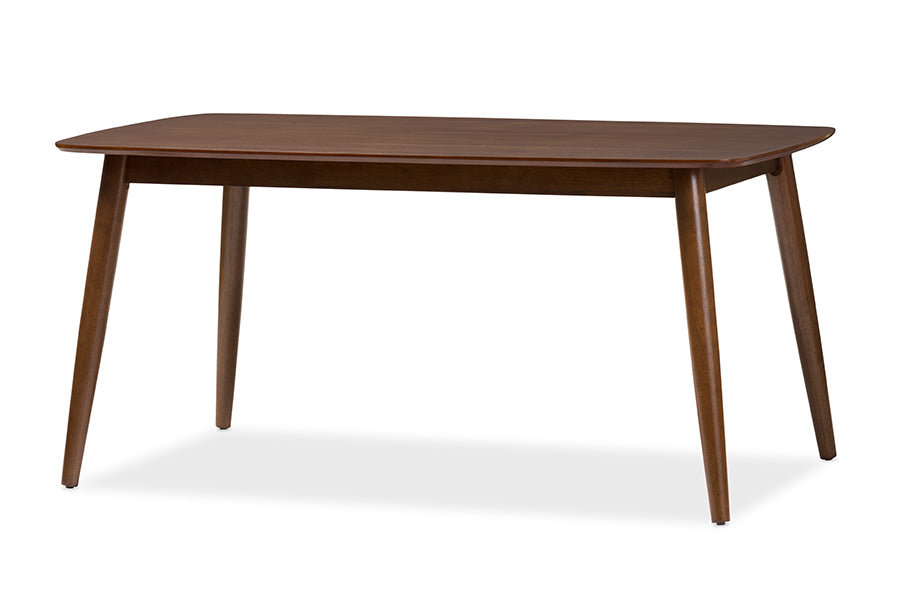 Flora Mid-Century Modern Light Grey Fabric and "Oak" Medium Brown Finishing Wood 6-Piece Dining Set