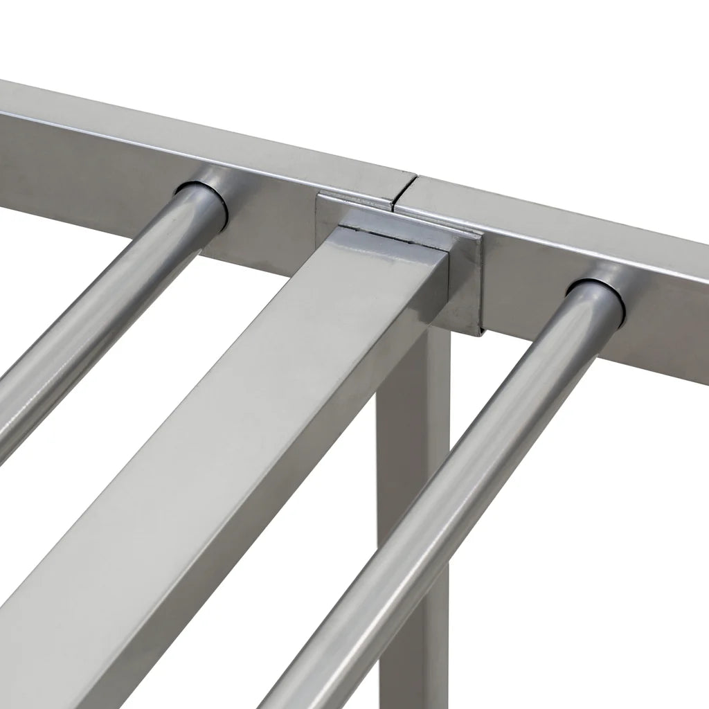 Asus Garland Twin Silver Metal Bed Frame – Deluxe Powder-Coated with 6 Legs