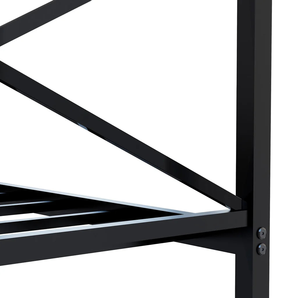Canopy Glendale Queen Black Metal Canopy Bed – Modern Headboard & Footboard