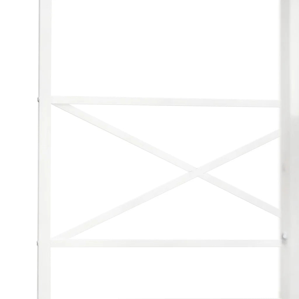 Henson Glendale Queen Size Canopy Bed – White Powder-Coated Metal Frame with Modern Headboard