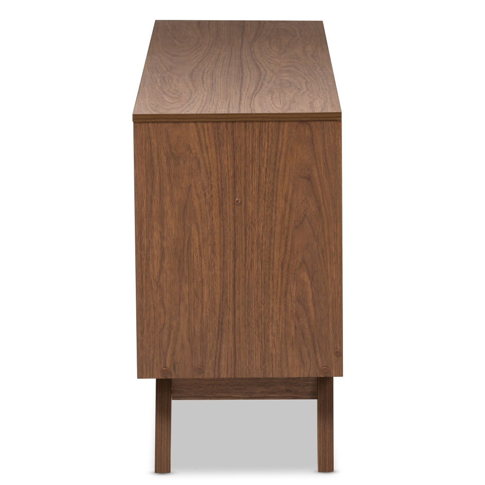 Hildon Mid-Century Modern White and Walnut Wood 6-Drawer Storage Dresser