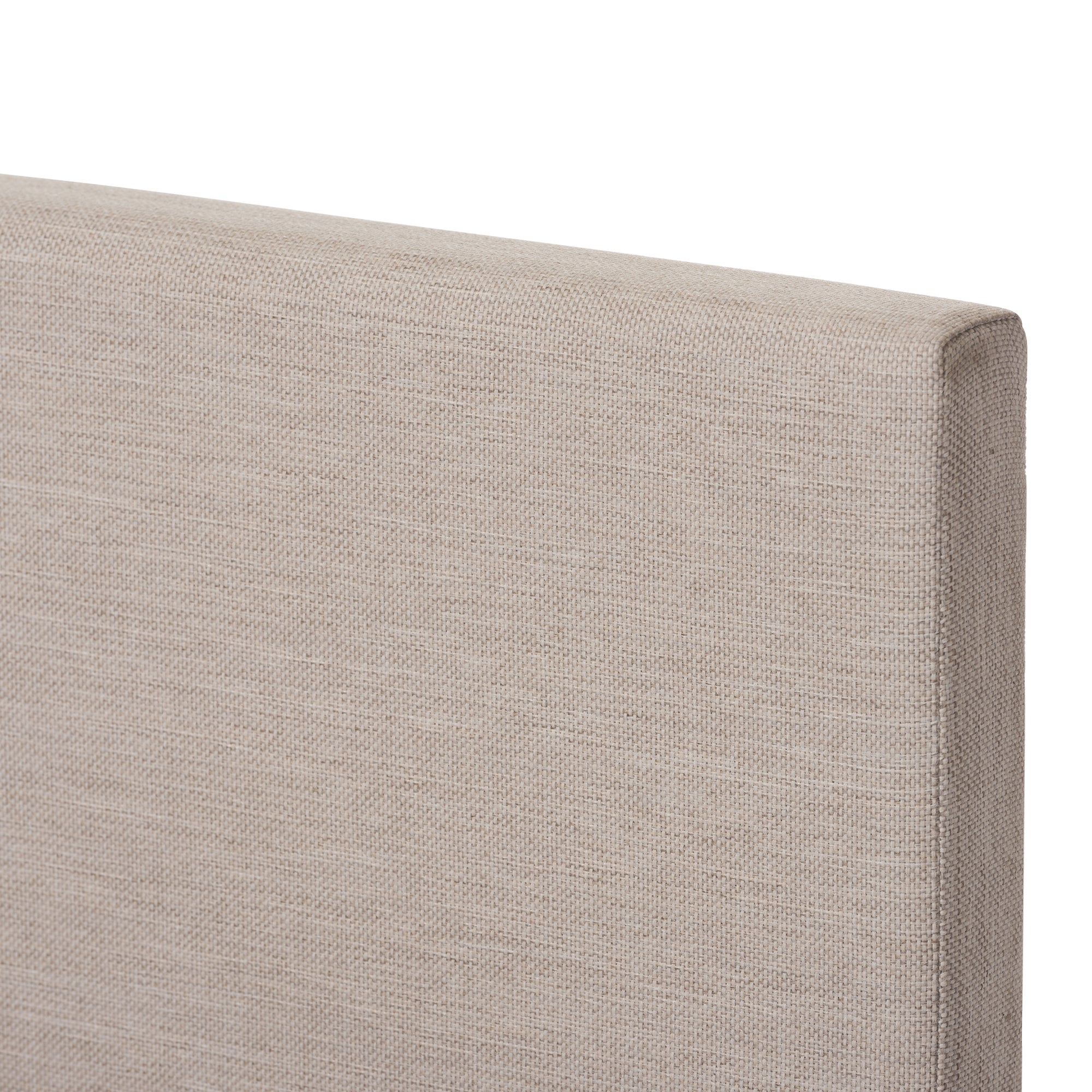 Elizabeth Beige Fabric Upholstered Panel-Stitched Full Size Platform Bed